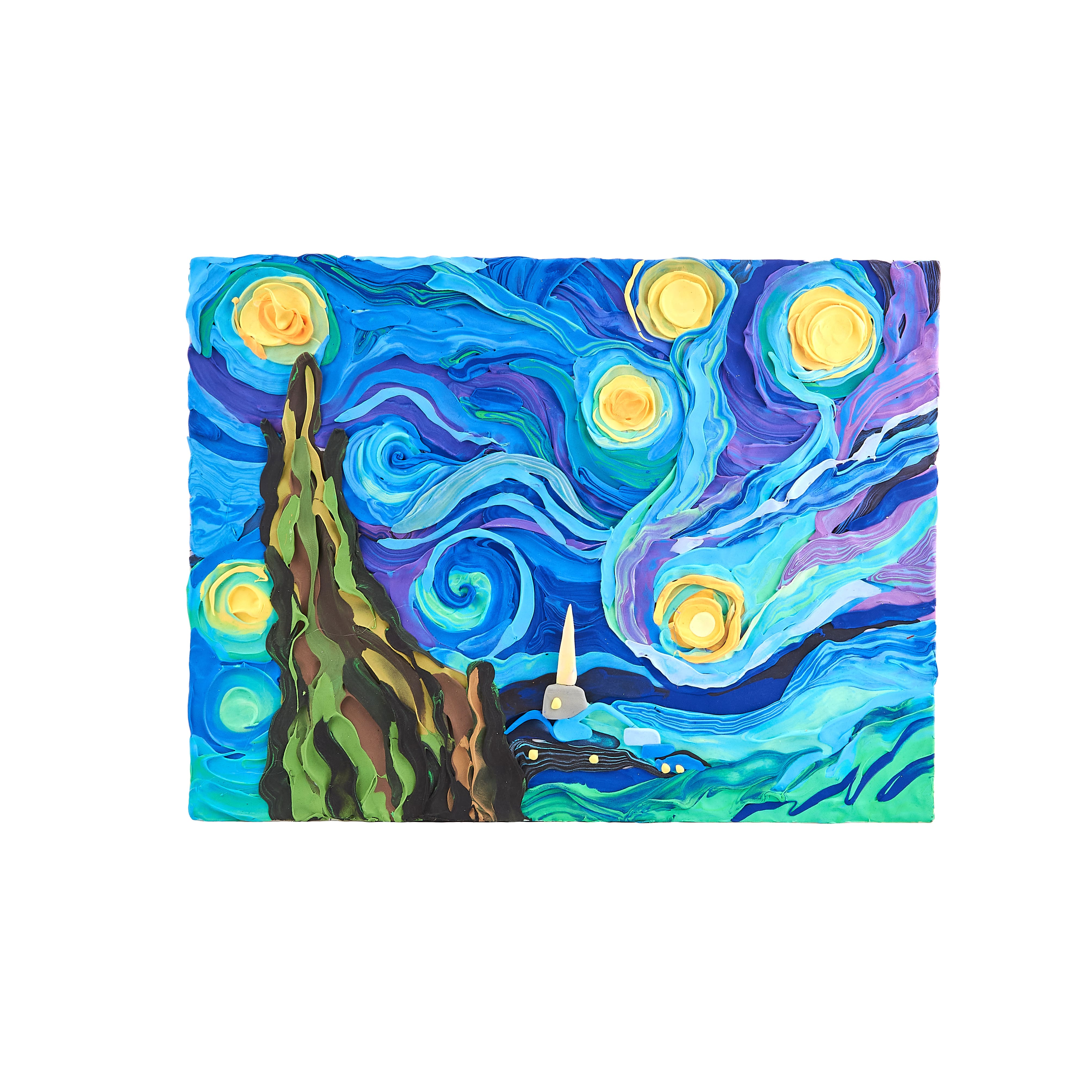 OKTO Sensory Art 3D Vincent Van Gogh Starry Night Clay Painting Kit