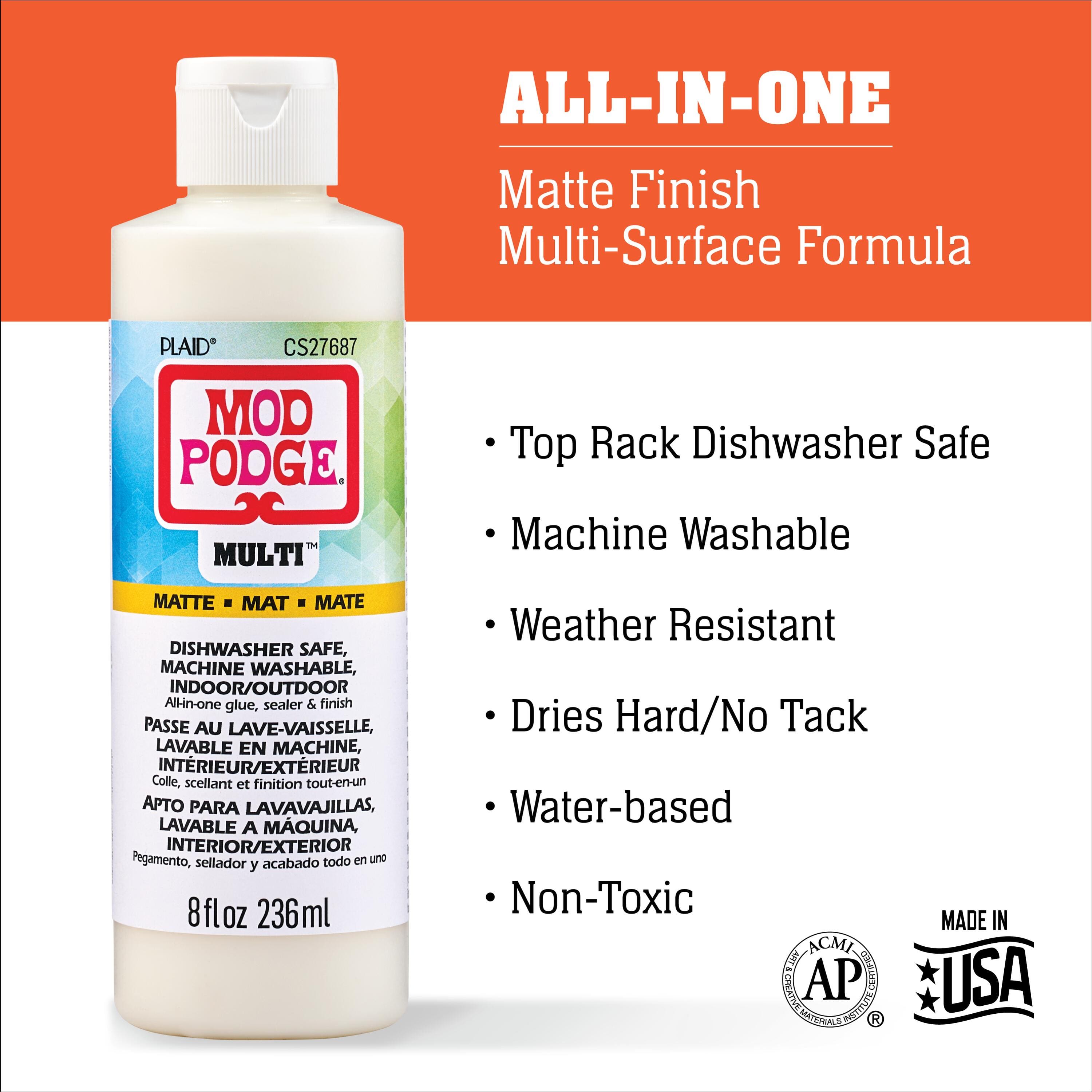 Mod Podge&#xAE; Multi&#x2122; All-in-One Matte Finish Formula, 8oz.