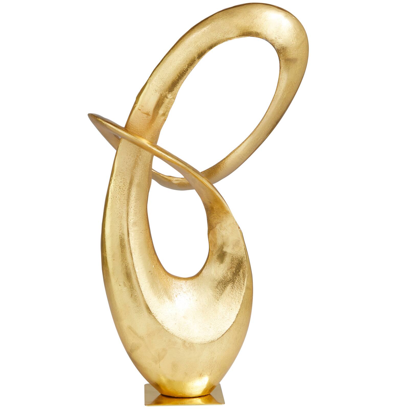 17" Gold Aluminum Abstract Sculpture