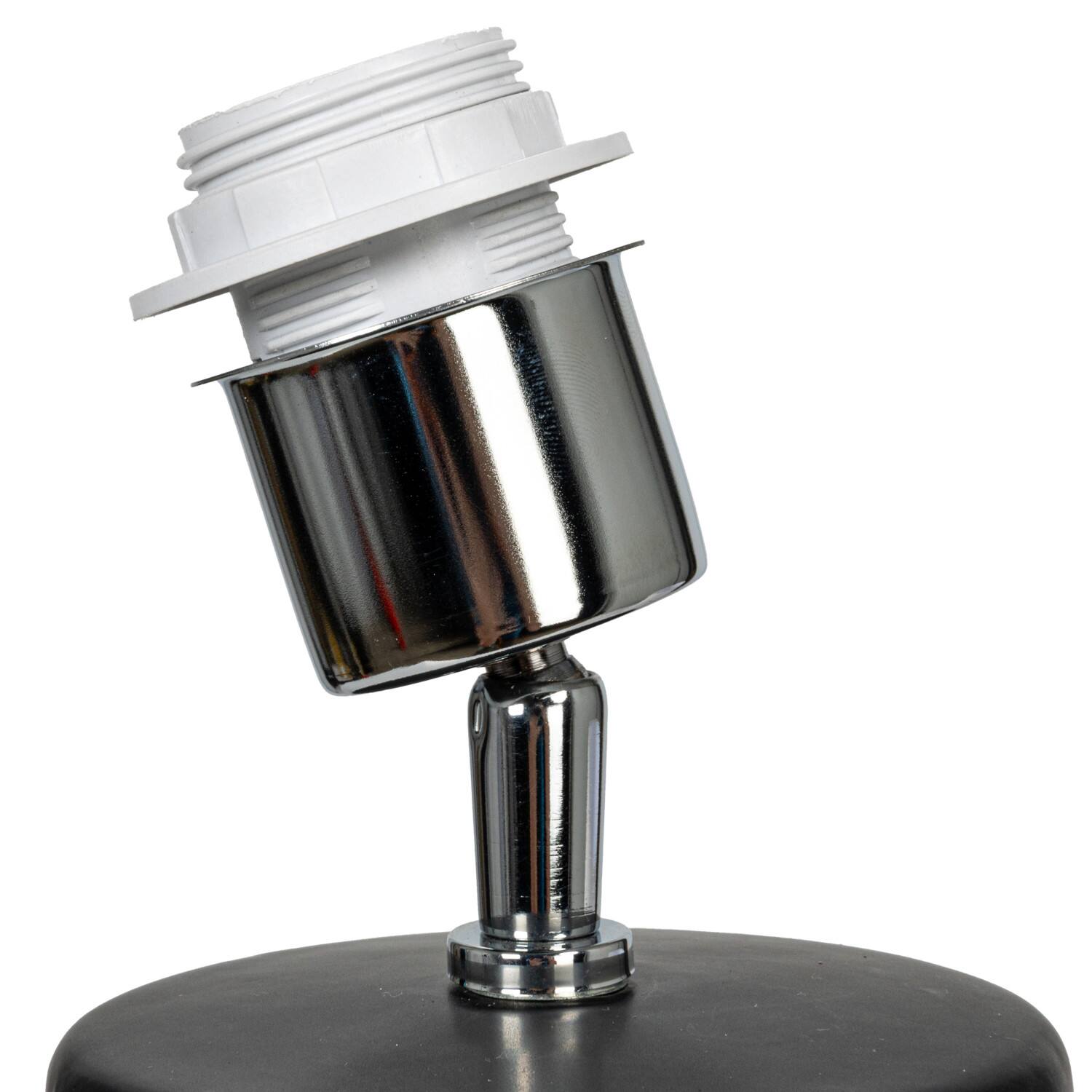 Hello Honey® 20" Black Stoneware Table Lamp with Linen Shade