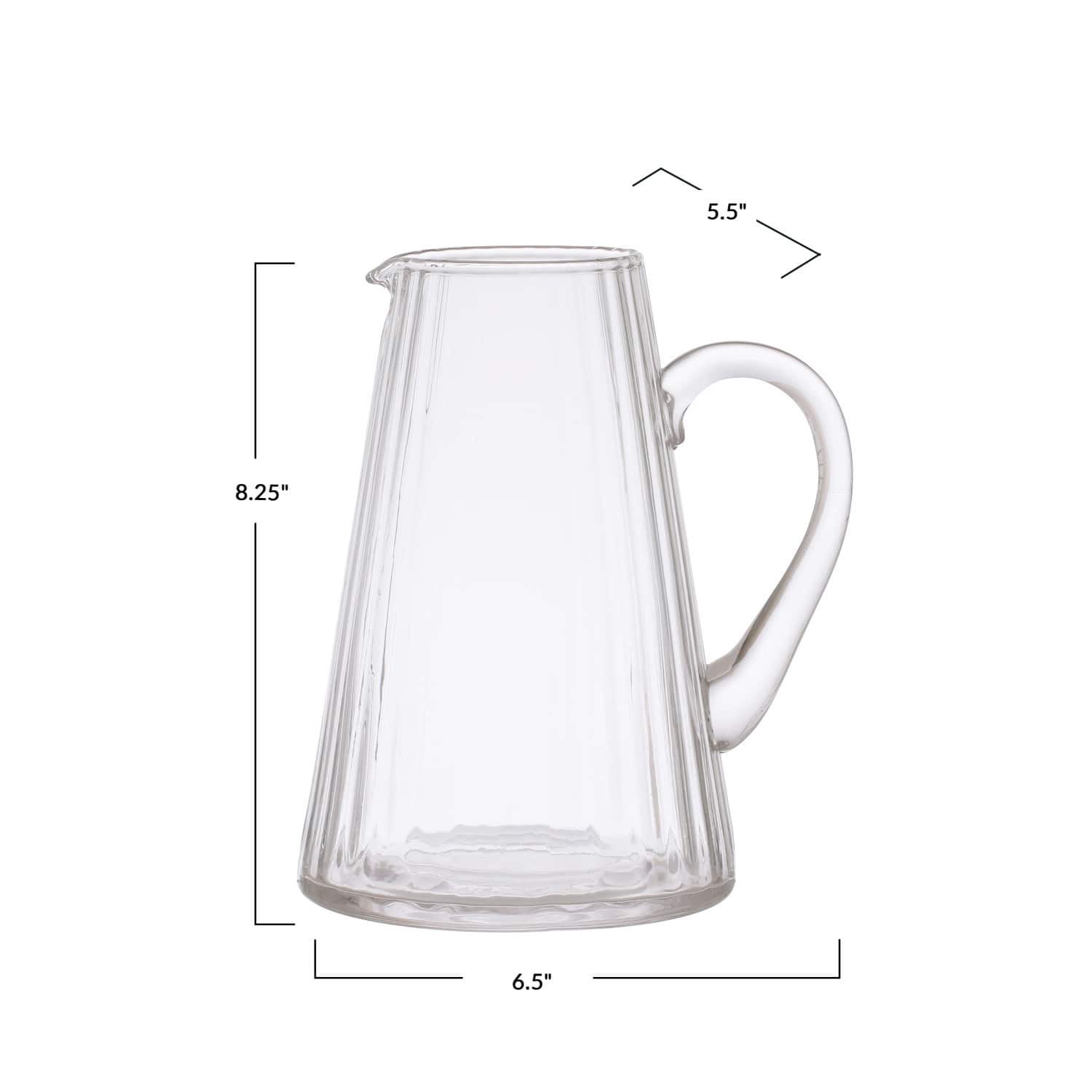 Hello Honey&#xAE; 60oz. Clear Ribbed Glass Pitcher