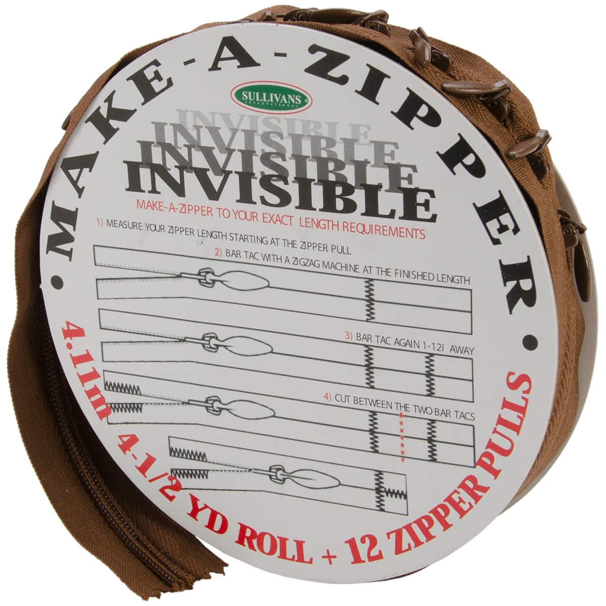 Sullivans Invisible 4.5yd. Make-A-Zipper Set Roll