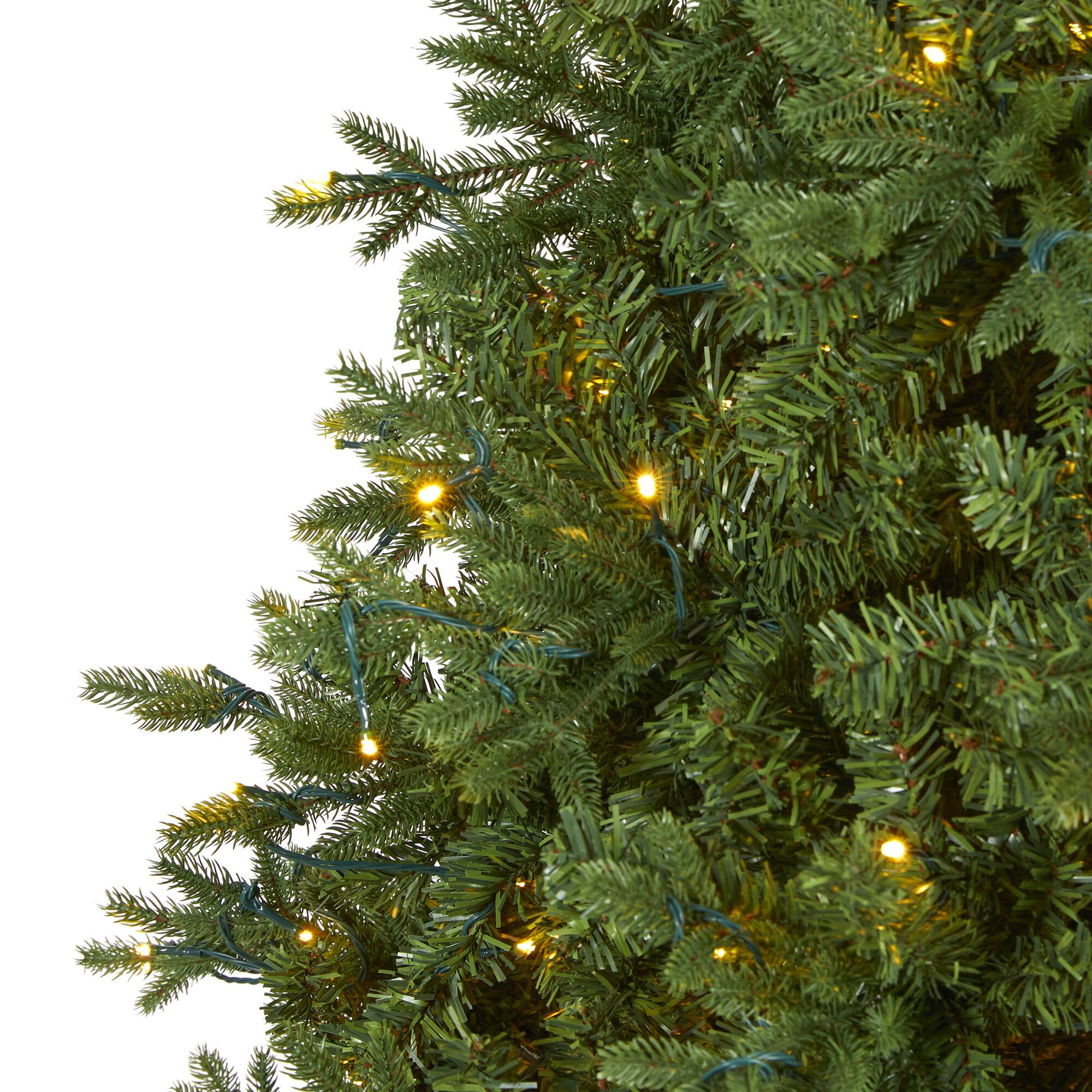 8ft. Pre-Lit Vermont Fir Artificial Christmas Tree with Clear LED Lights