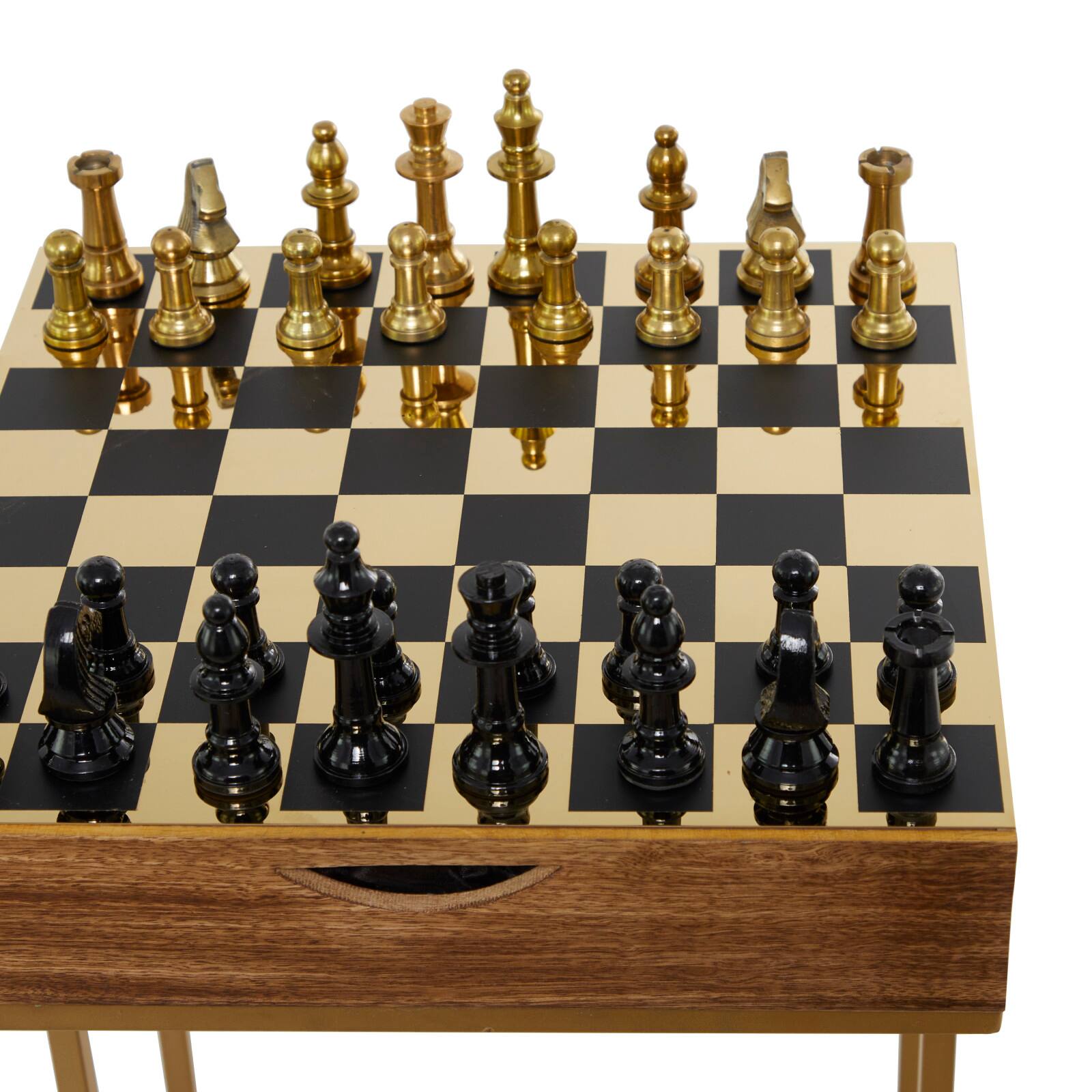 Gold Aluminum Contemporary Accent Table 27" x 17" x 17" Accent & End