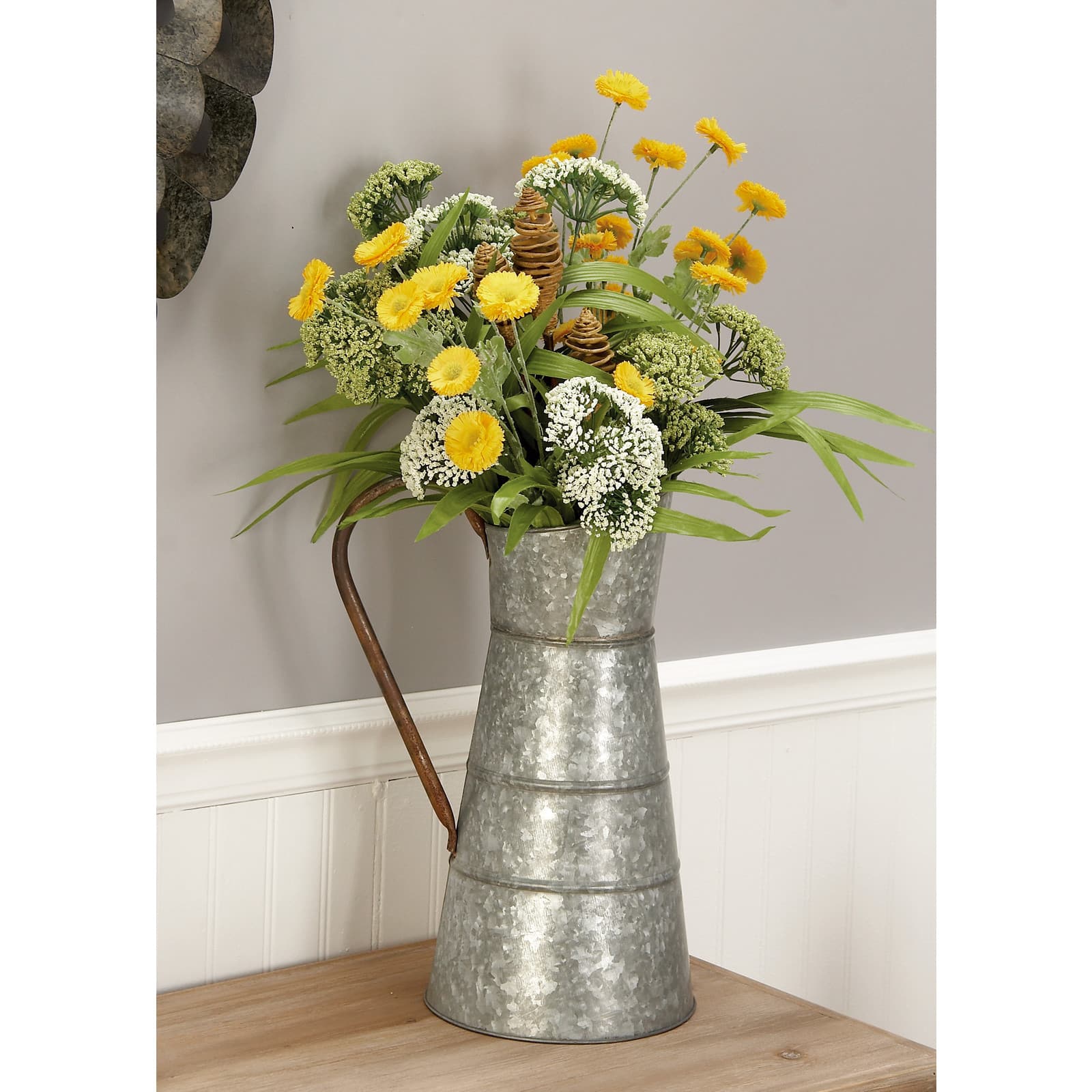 16&#x22; Gray Iron Farmhouse Planter