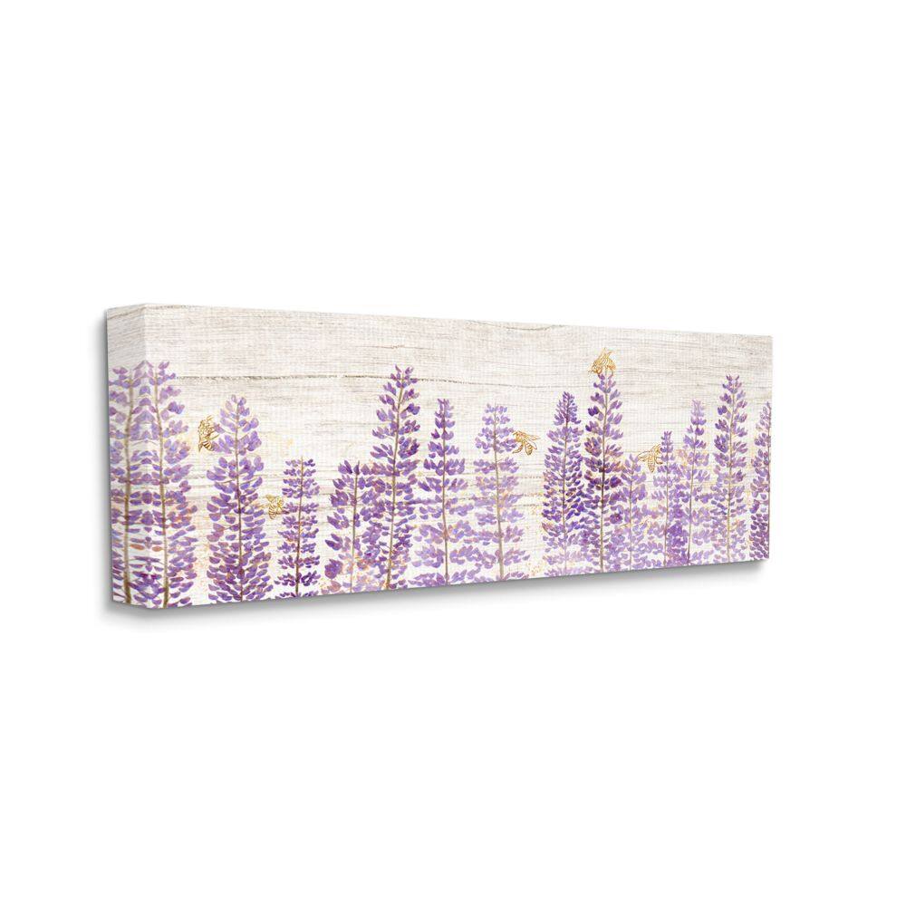 Stupell Industries Rustic Purple Lilac Florals and Honey Bees  Canvas Wall Art
