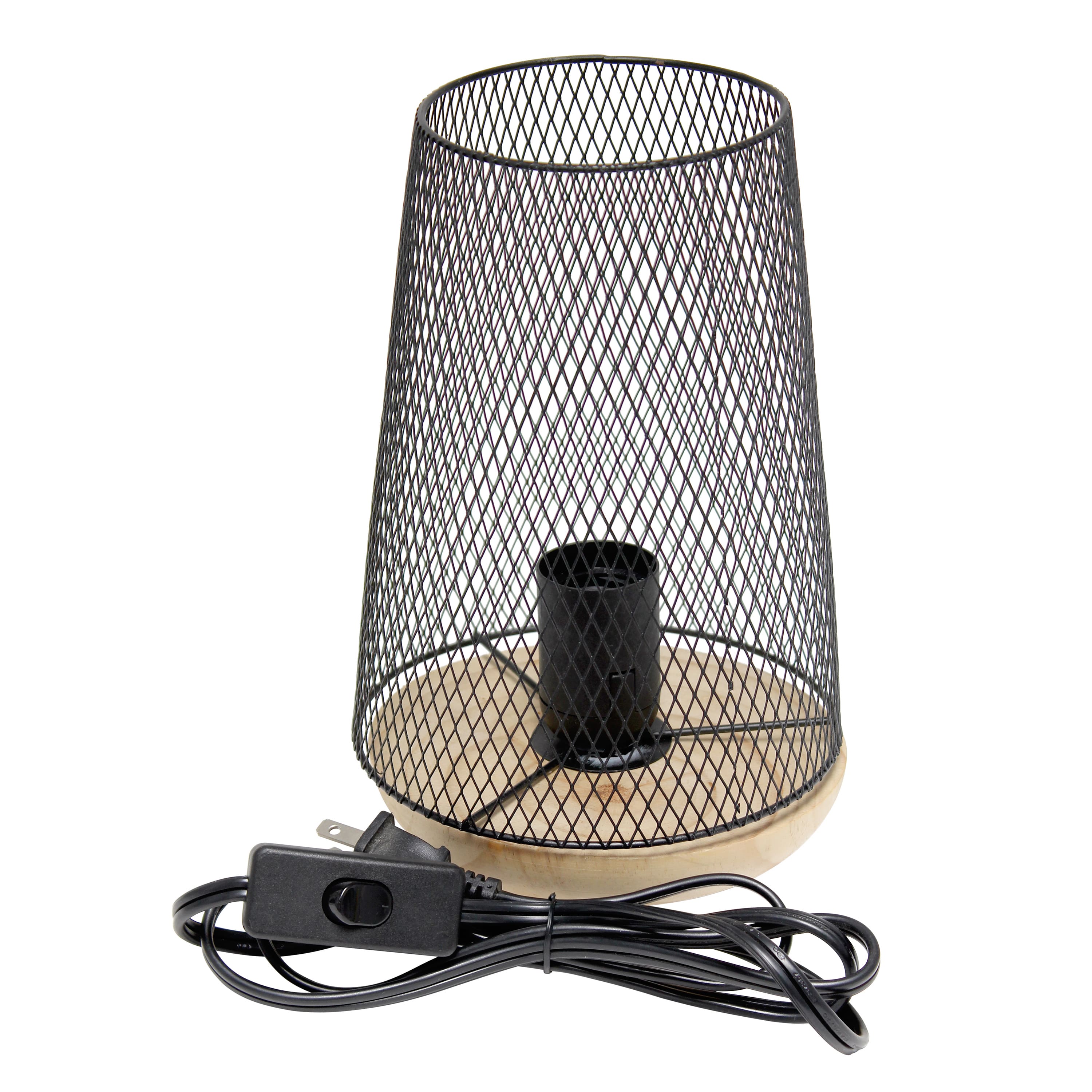 Simple Designs 9&#x22; Wired Mesh Uplight Table Lamp