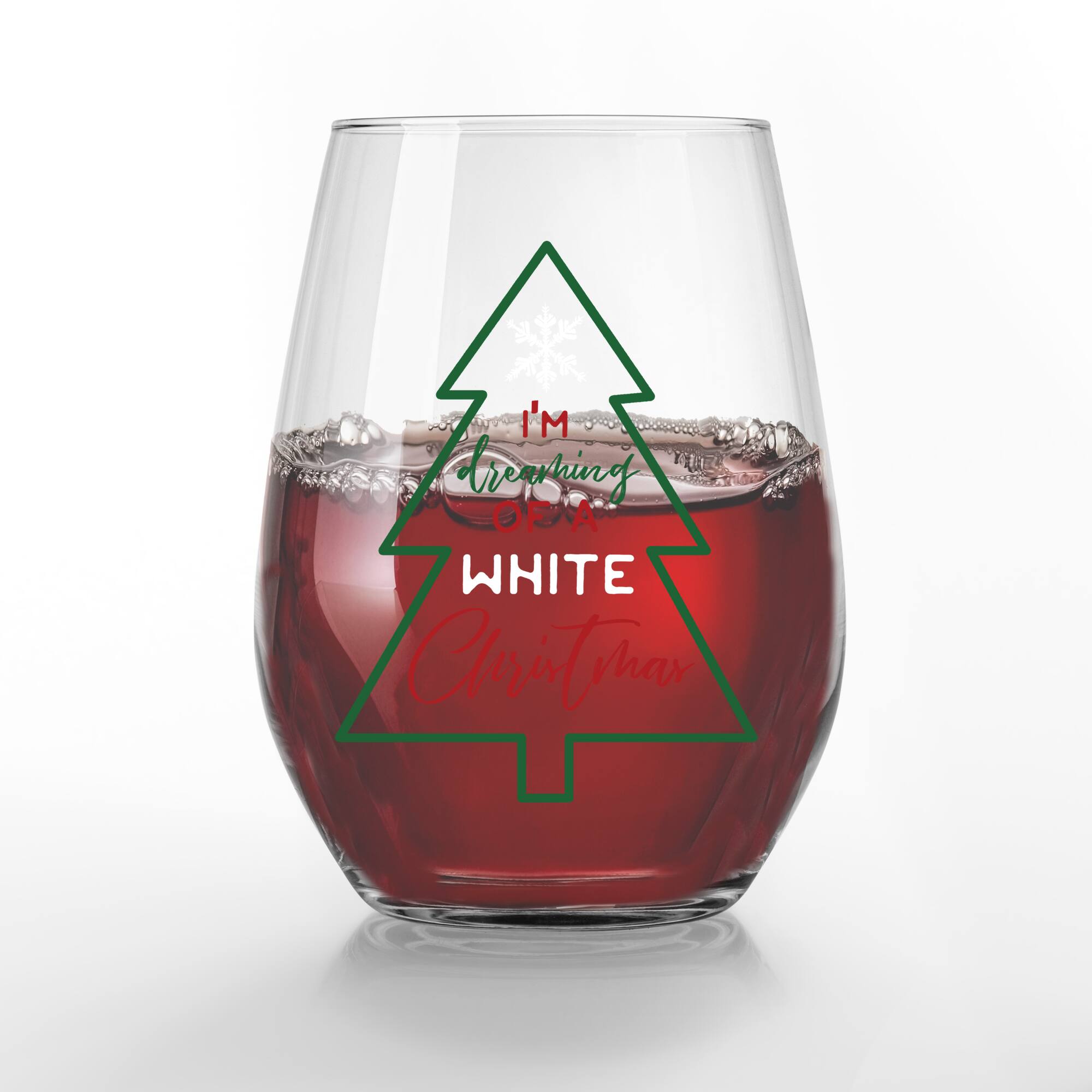 15oz. Dreaming of a White Christmas Stemless Wine Glass
