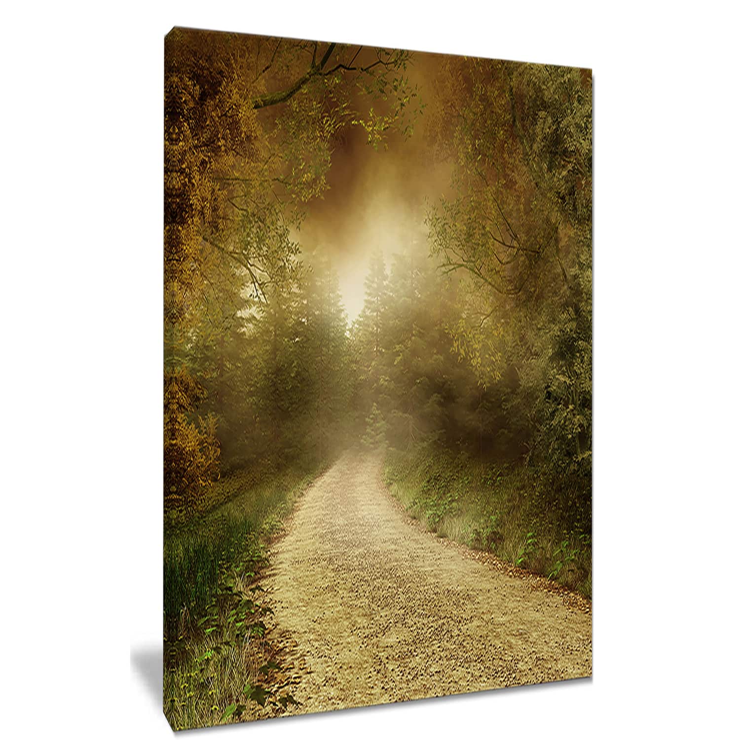 Designart - Country Road Through Fall Scenery - Landscape Photography Canvas Print