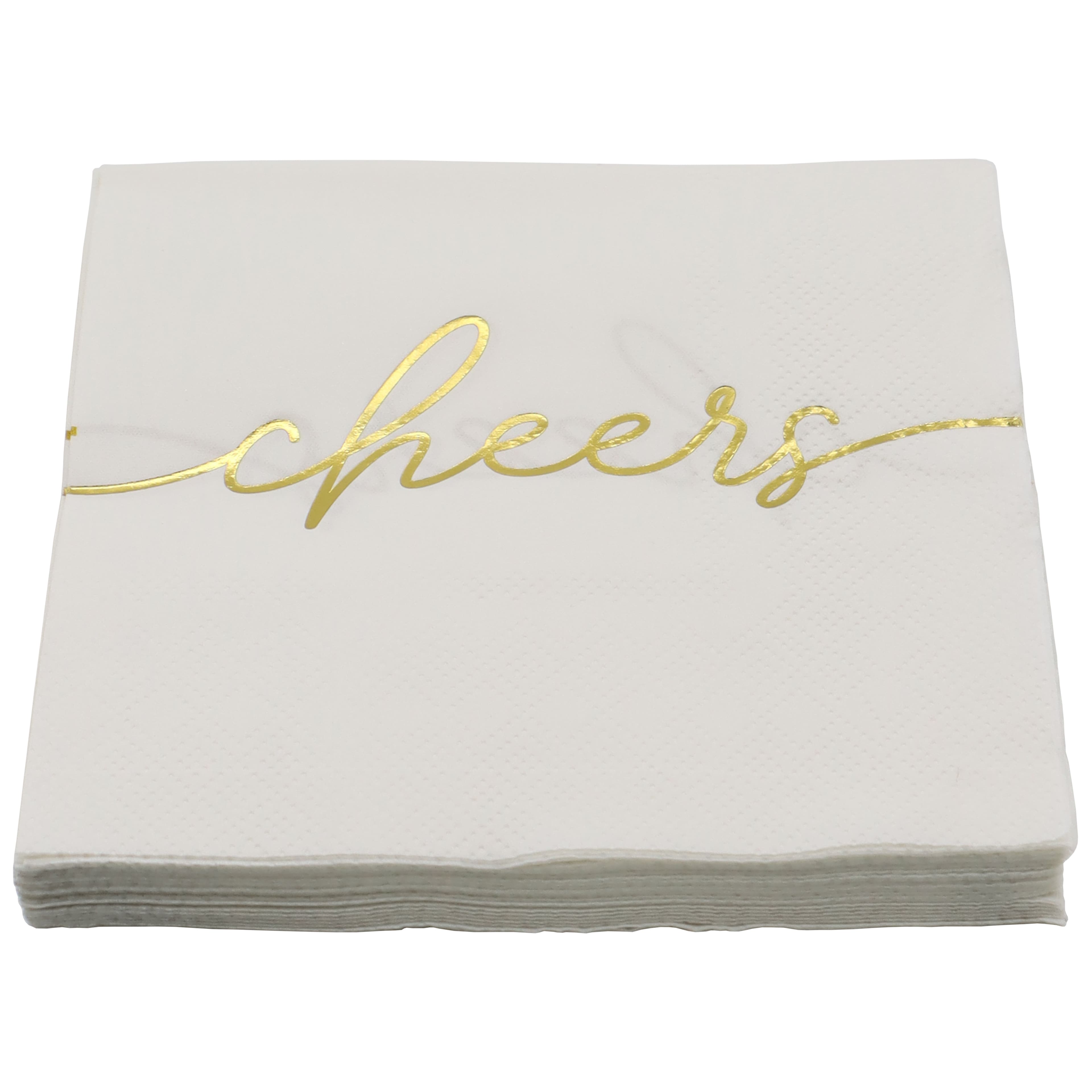Gold &#x26; White Cheers Beverage Napkins, 20ct. by Celebrate It&#x2122;