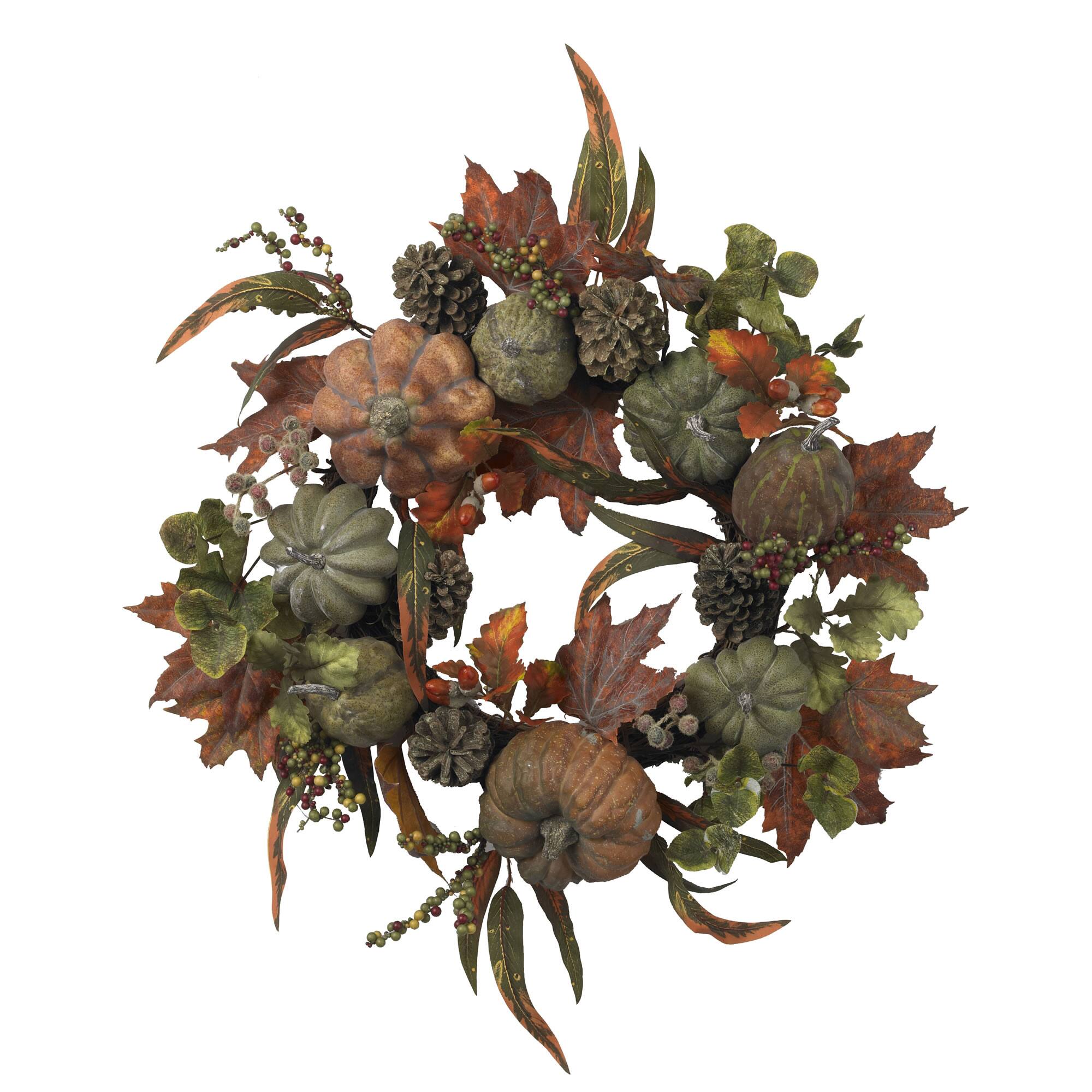 24&#x22; Pumpkin &#x26; Gourd Wreath