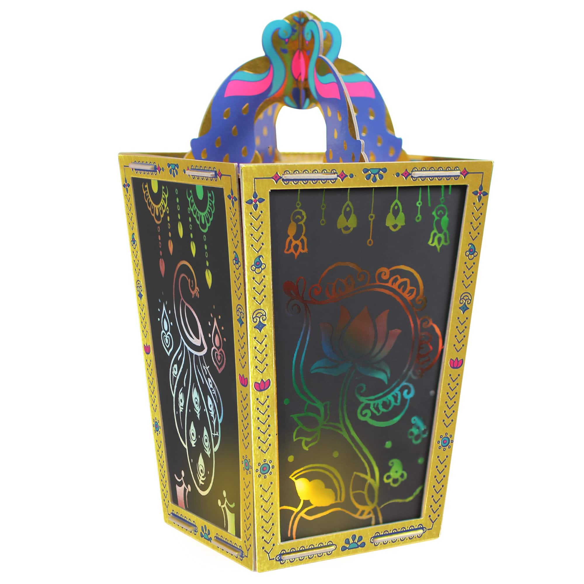 Kulture Khazana Rangoli Mandala Scratch Art Lantern DIY Craft Kit