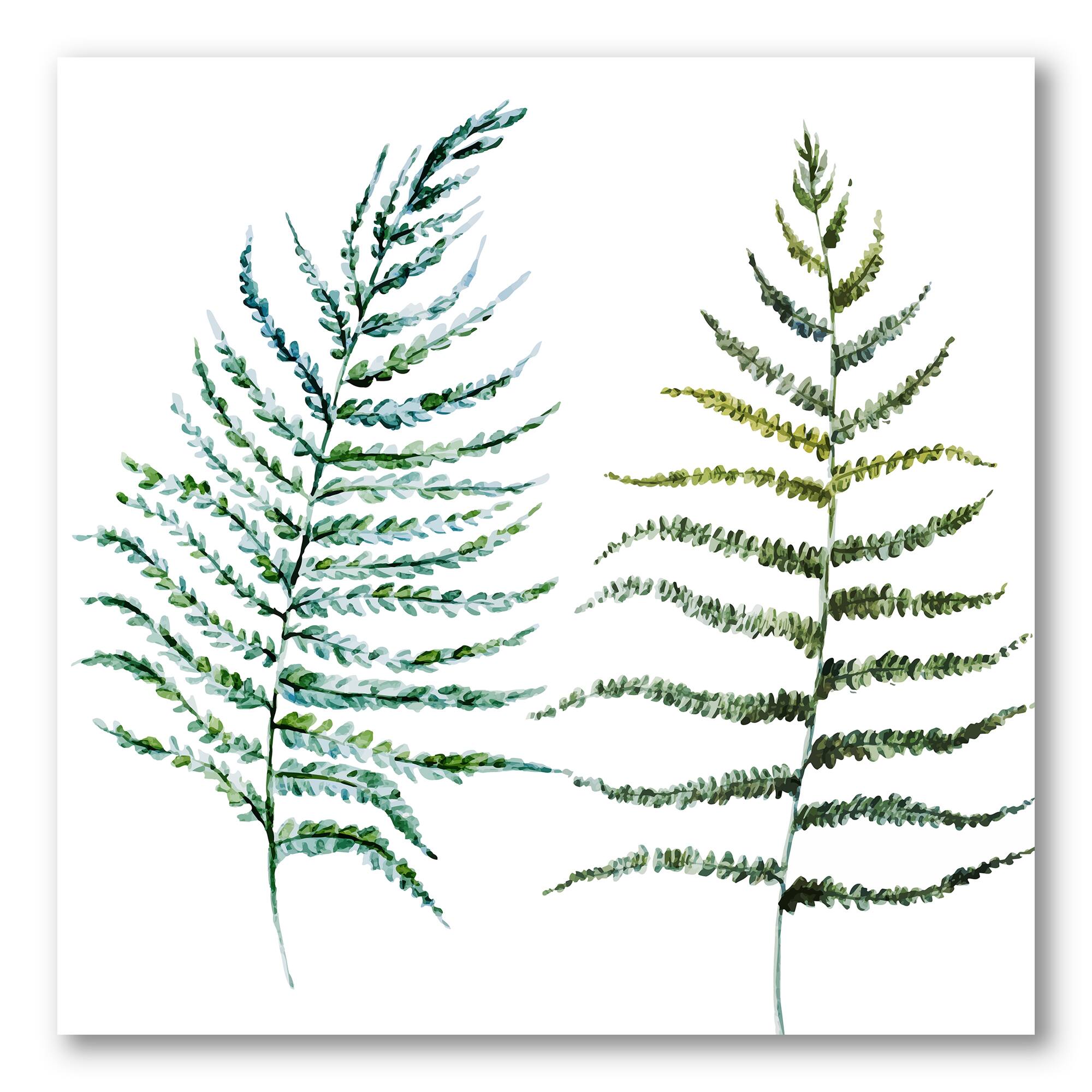 Designart - Two Fern Leaves