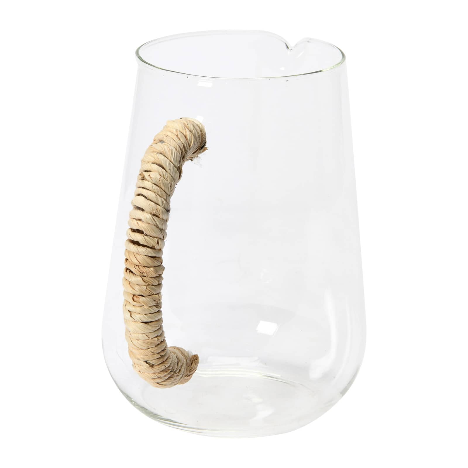 Hello Honey® 7" Glass Pitcher with Natural Rope Wrapped Handle