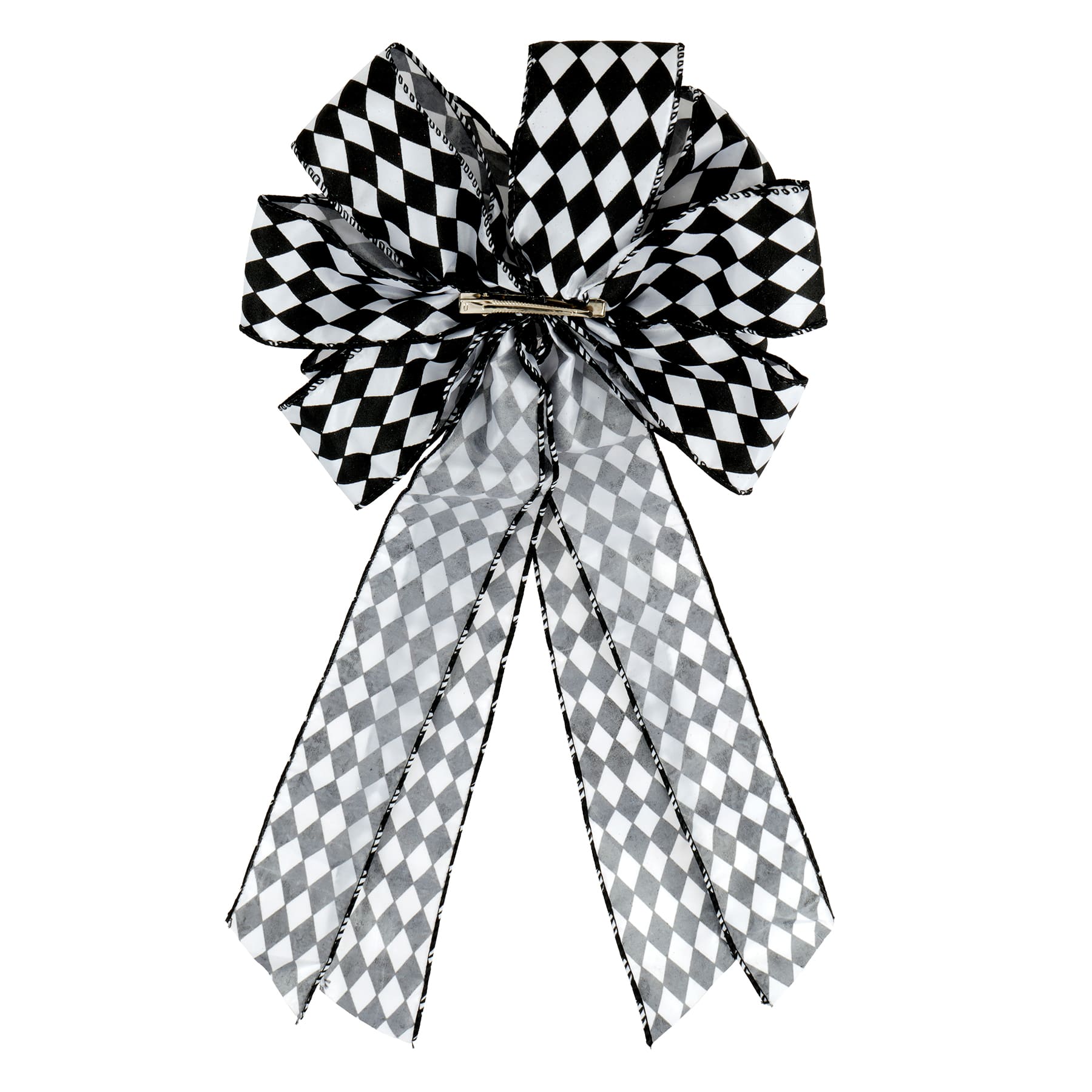 21&#x22; Black &#x26; White Harlequin Tree Bow by Celebrate It&#xAE;