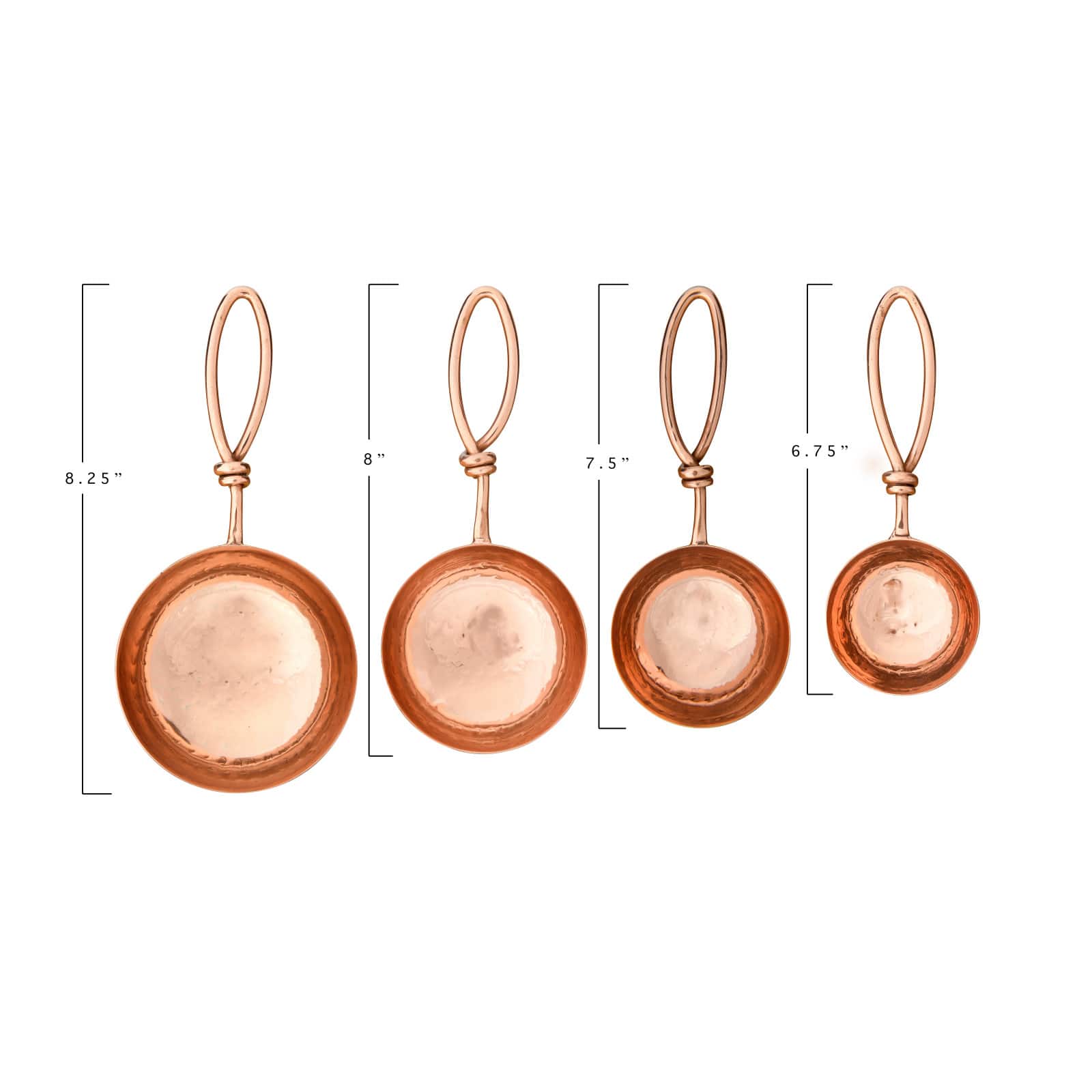 Hello Honey&#xAE; Hammered Stainless Steel Scoops with Leather Tie Set