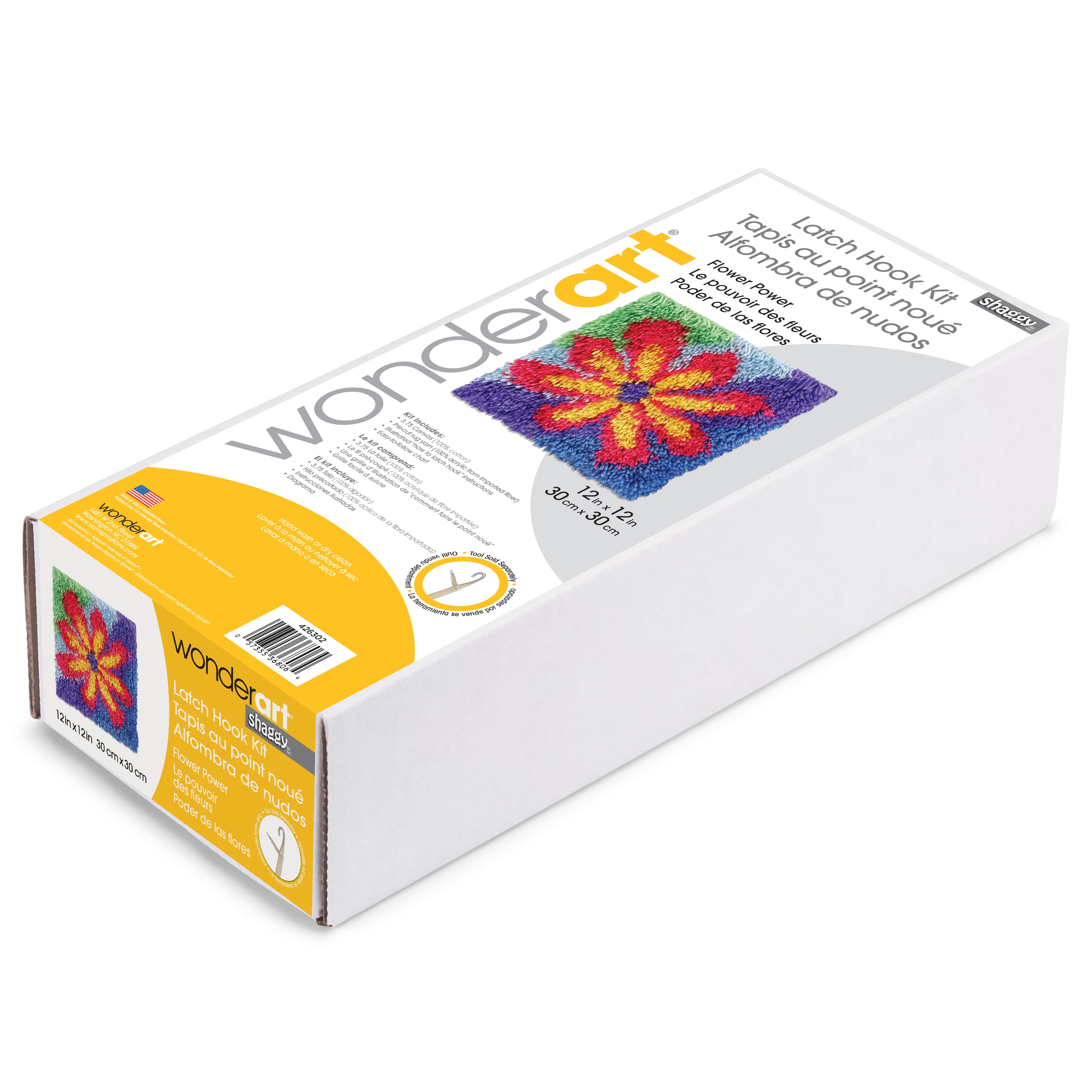 WonderArt® Shaggy Flower Power Latch Hook Kit