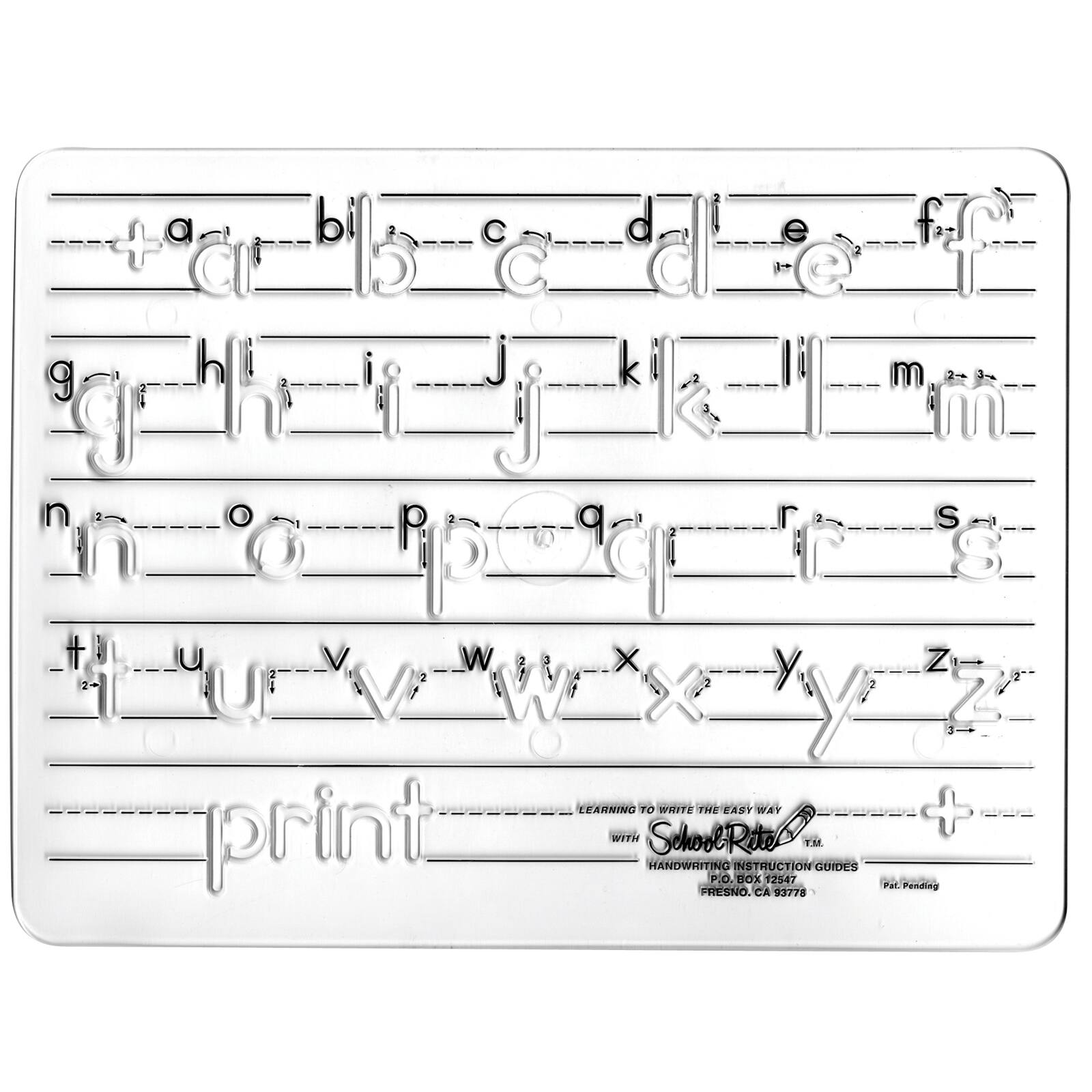 School Rite&#xAE; Handwriting Instruction Guide Template, Lowercase Manuscript