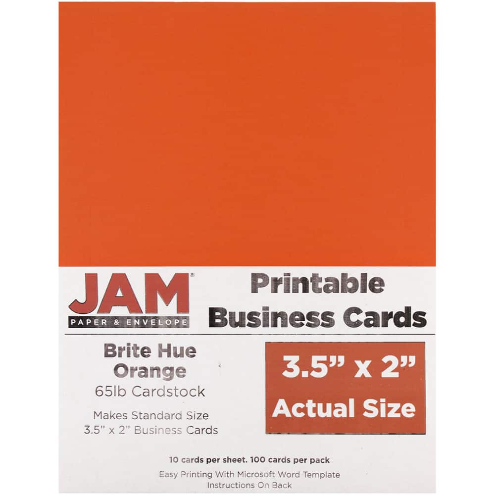 JAM Paper Brite Hue Printable Business Cards, 100ct.