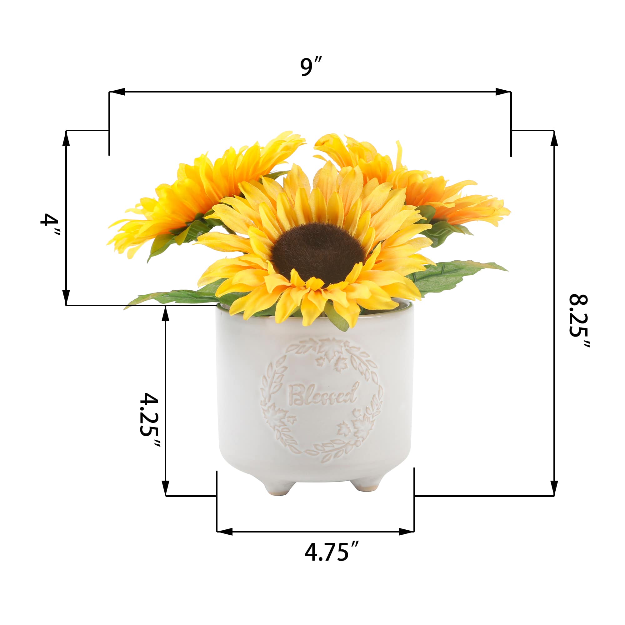 Flora Bunda&#xAE; Sunflowers in Blessed Ceramic Planter