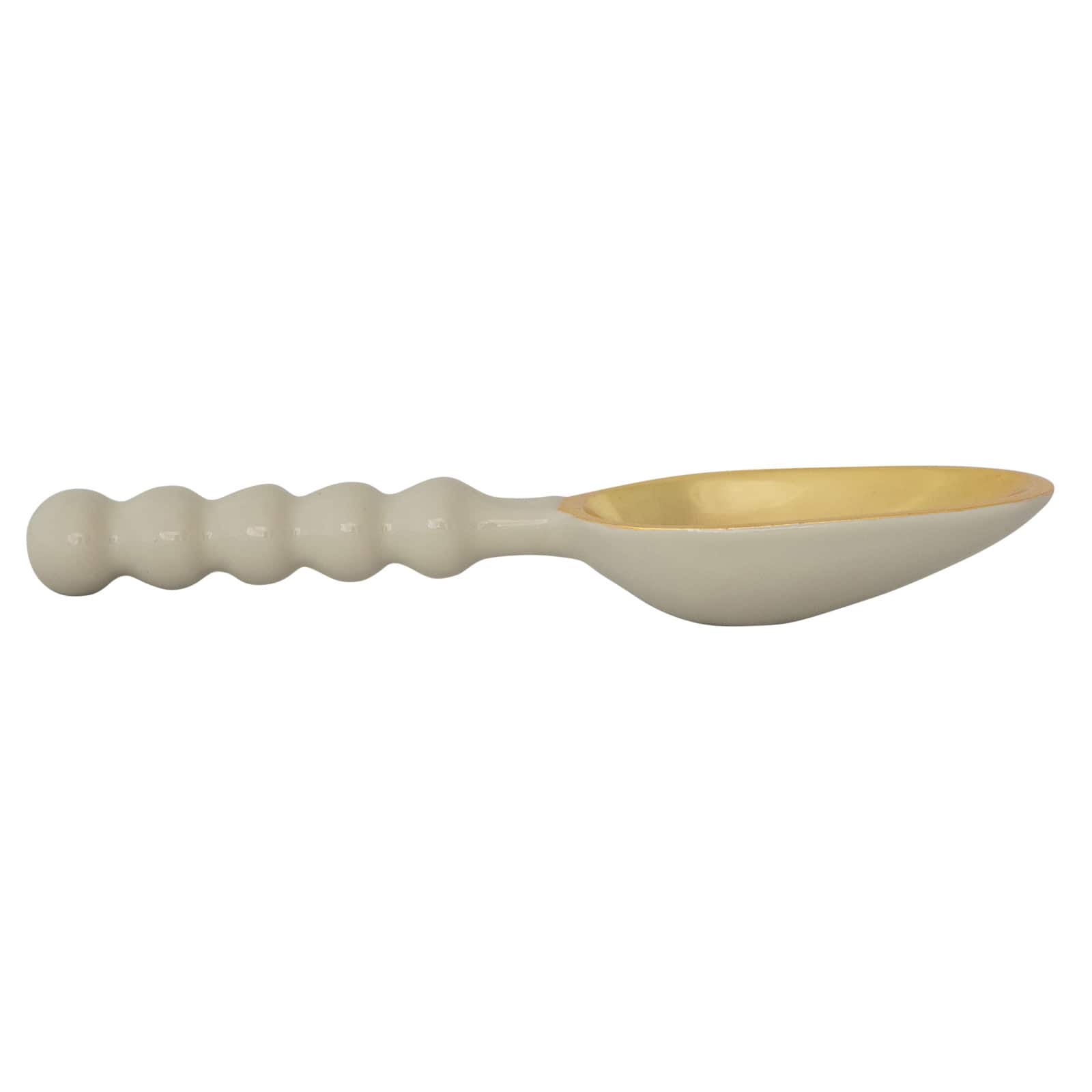 Hello Honey Enameled Aluminum Scoop with Ball Handle, Gold Finish, Mint Color