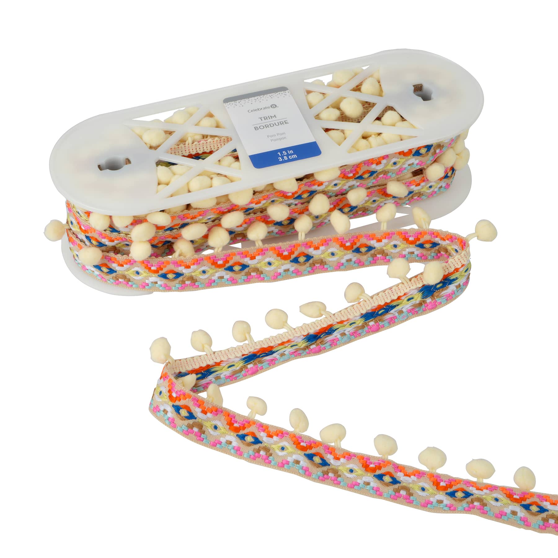 1.5&#x22; Jacquard Pom Pom Trim by Celebrate It&#xAE;