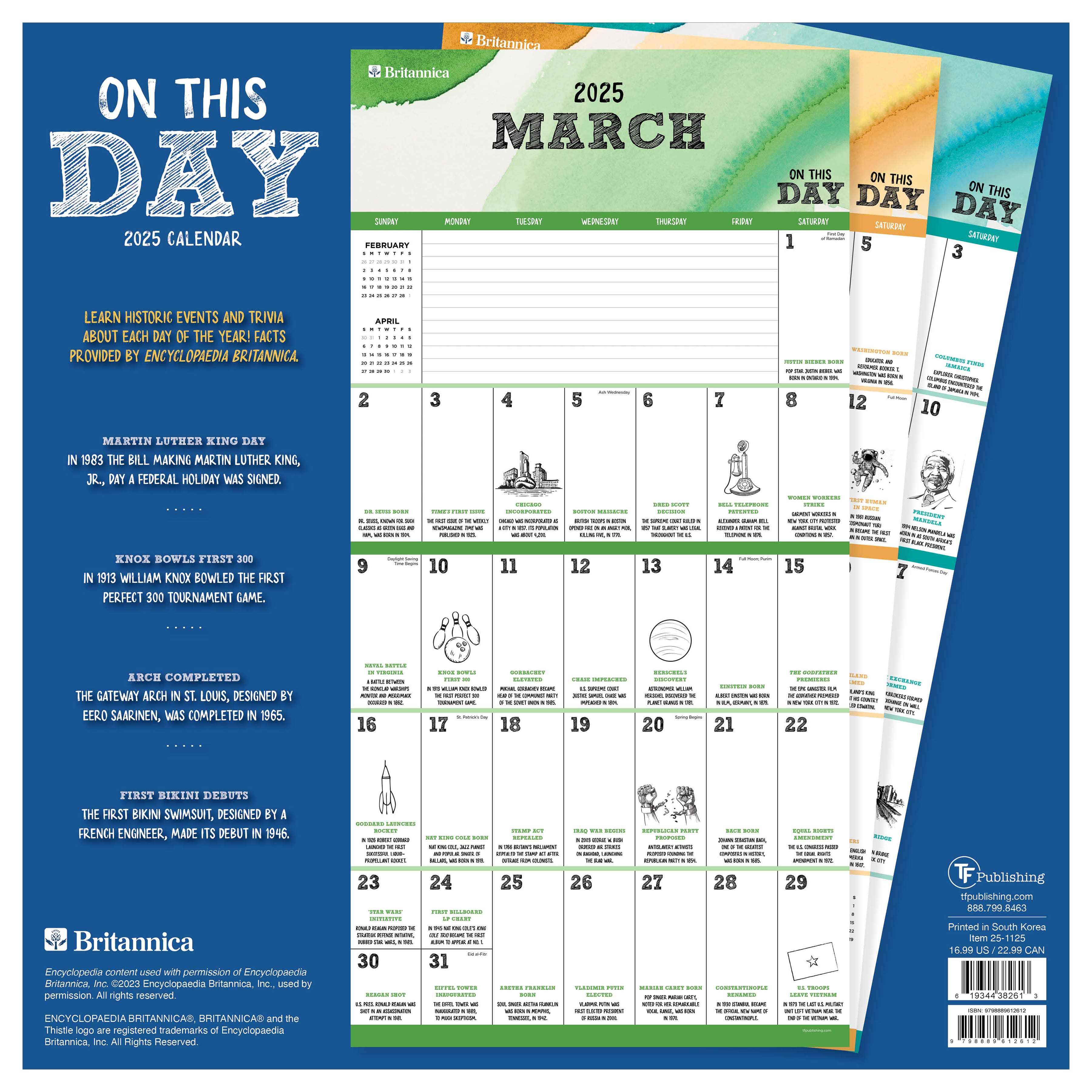 TF Publishing 2025 On This Day Wall Calendar