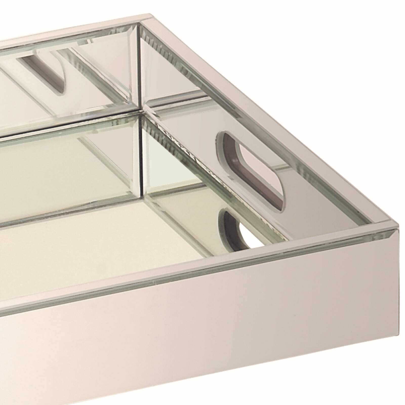 Silver Wood Glam Decorative Tray