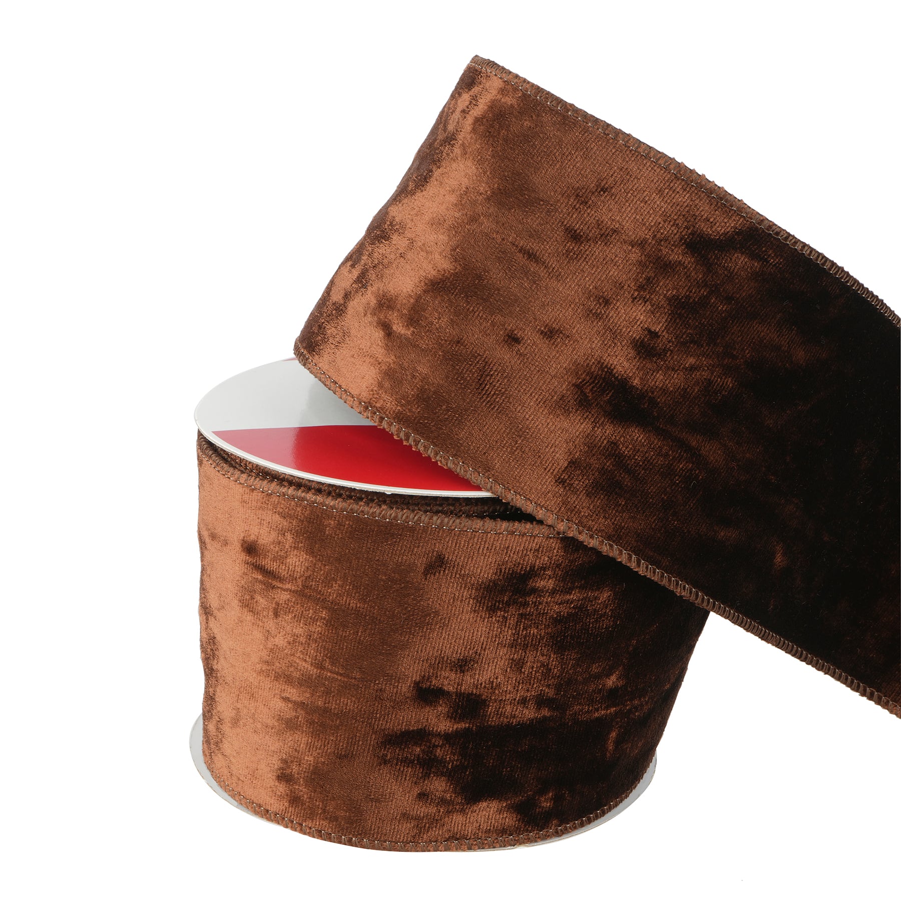 3.5&#x22; x 21ft. Brown Wired Velvet Ribbon by Celebrate It&#xAE;