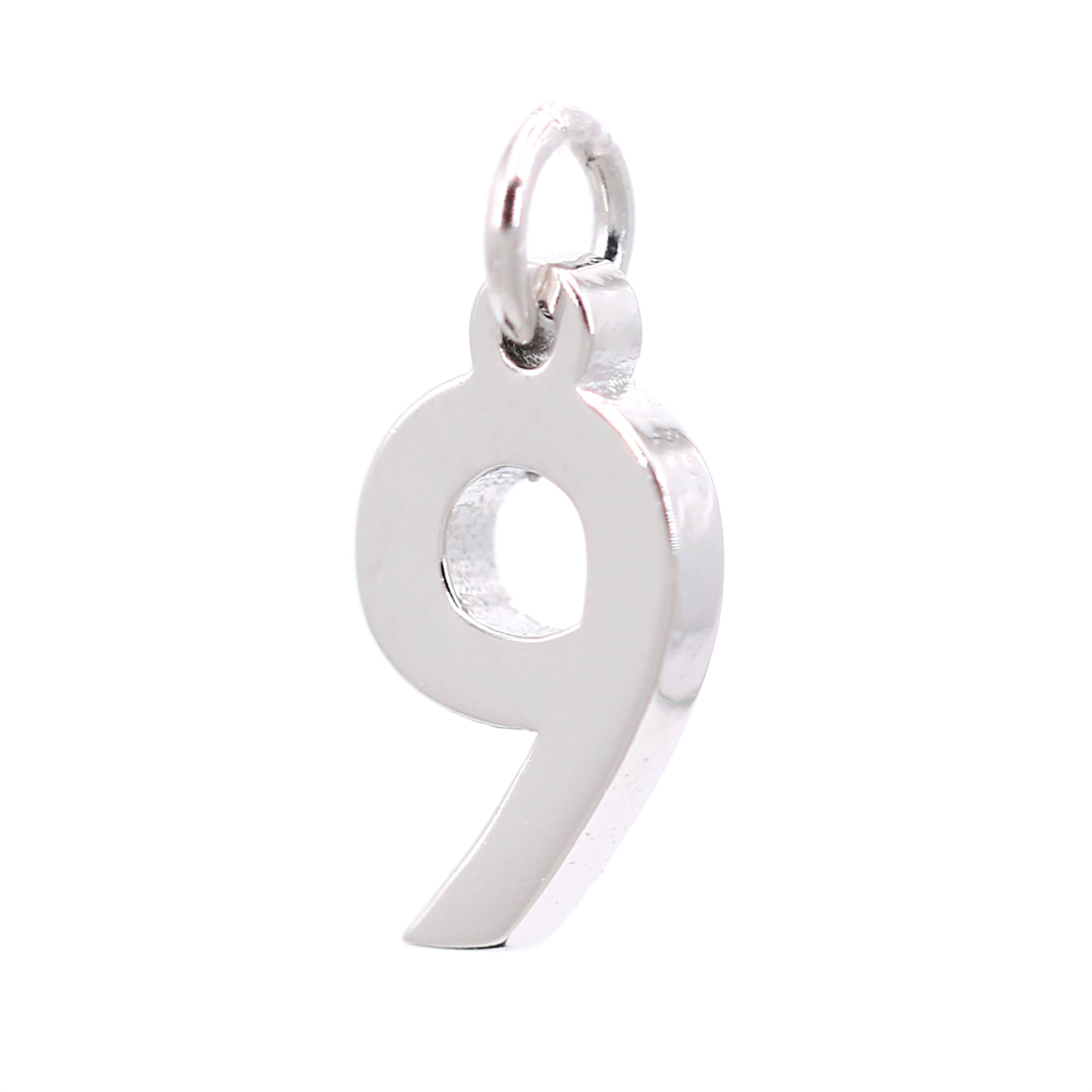12 Pack: Sterling Silver Number Charm by Bead Landing™