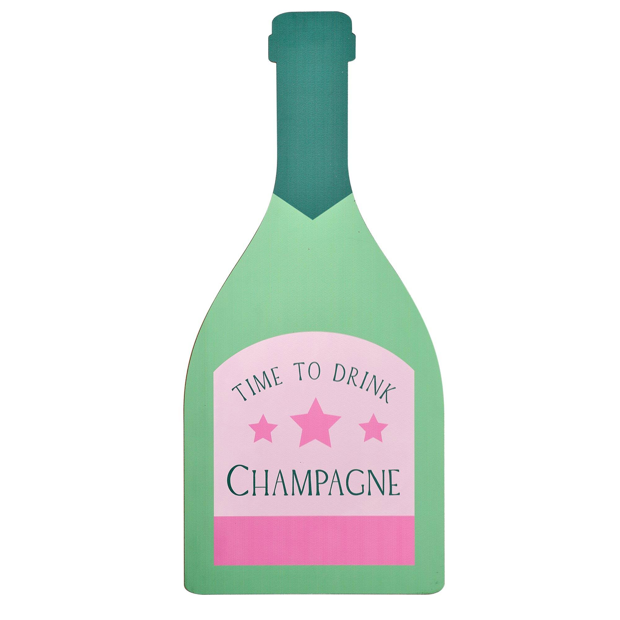 American Art Decor Tipsy Champagne Wall Plaque - 12" x 26" x 8.75"