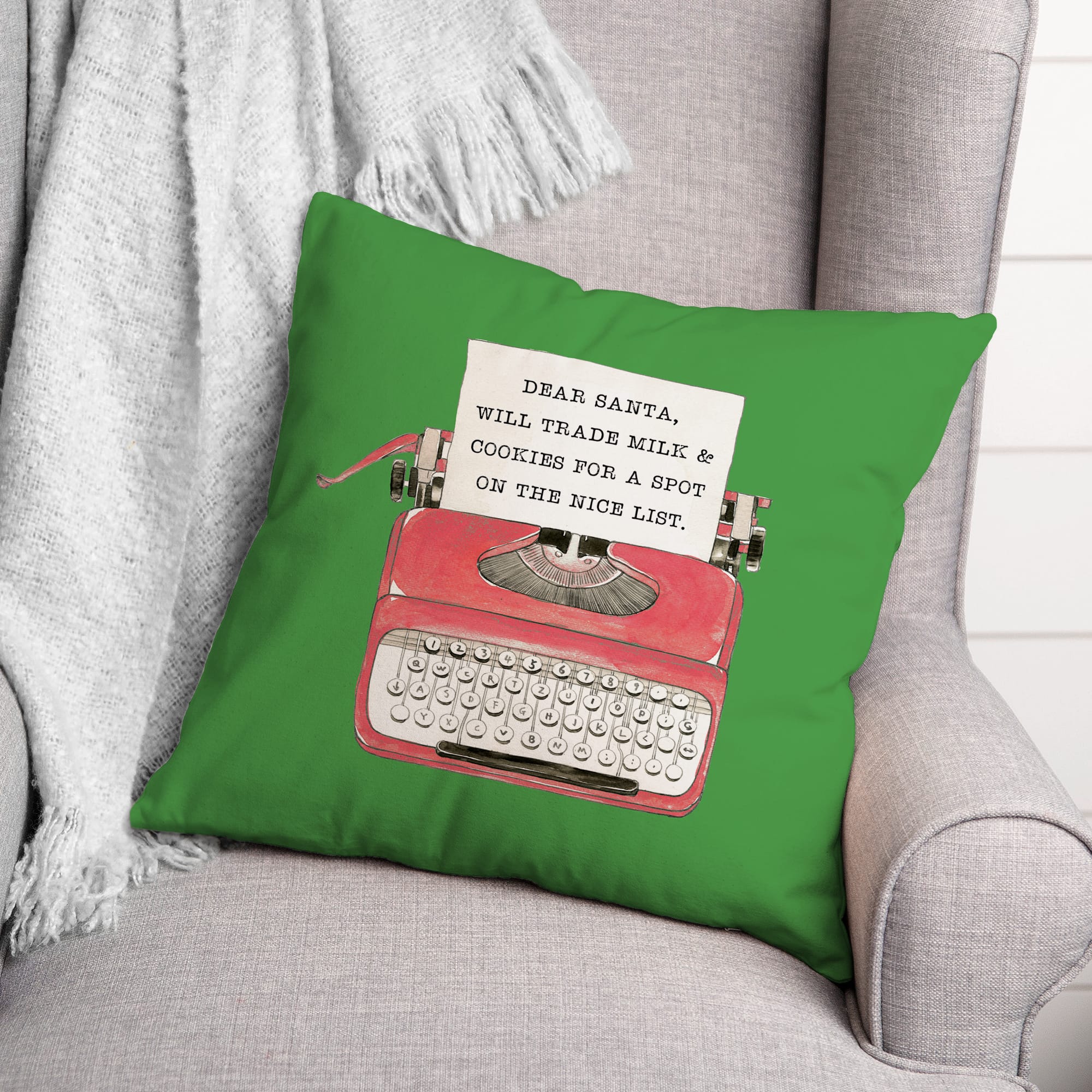 Typewriter 18x18 Throw Pillow