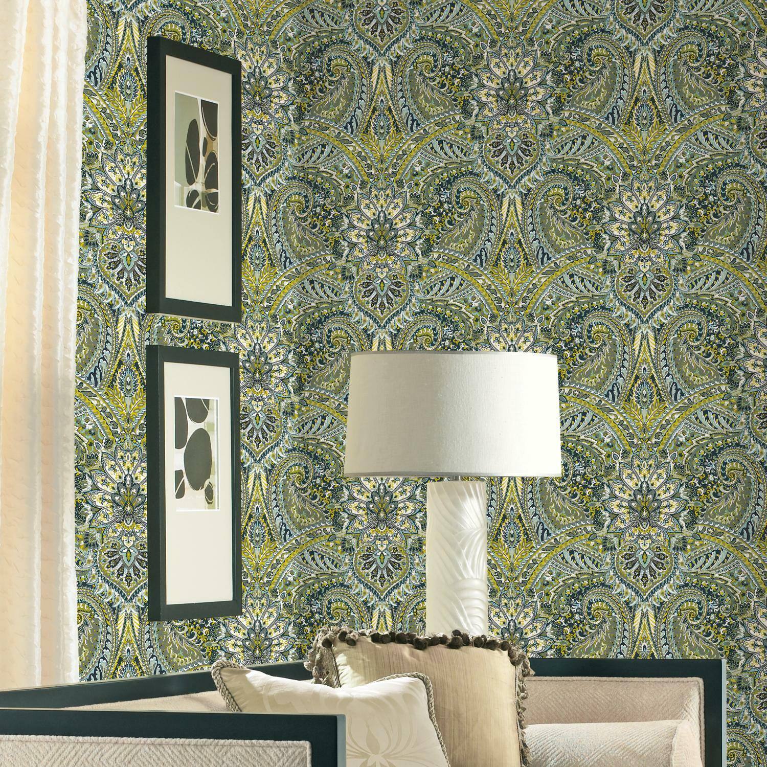 RoomMates Swept Away Green Peel &#x26; Stick Wallpaper