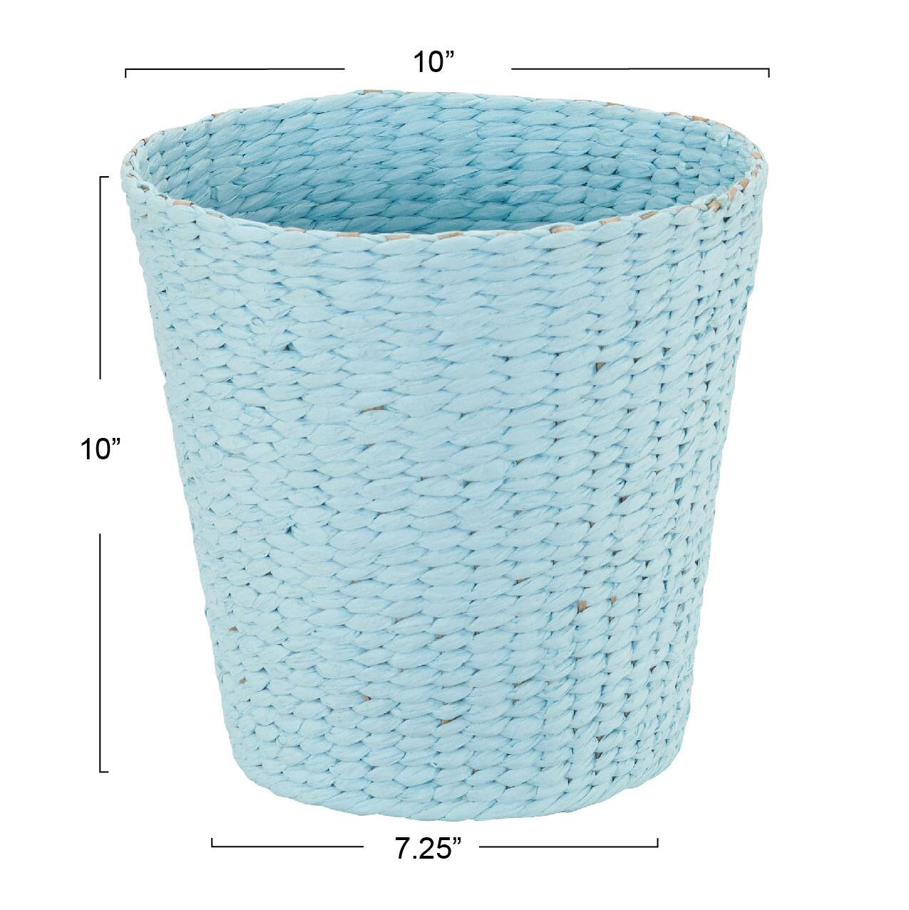 Household Essentials Blue Woven Waste Paper Rope Basket