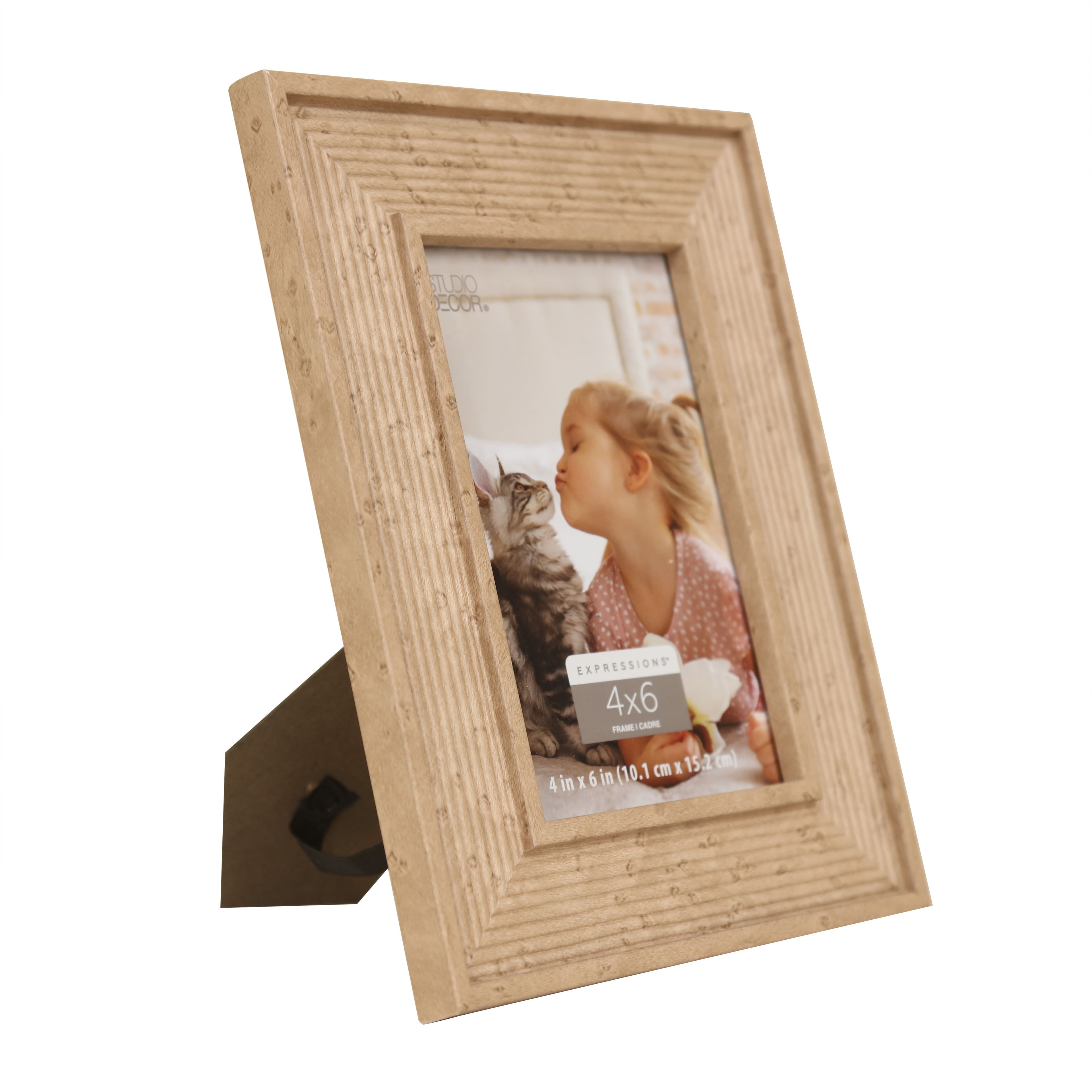 Expressions&#x2122; 4&#x22; x 6&#x22; Tan Ribbed Frame by Studio D&#xE9;cor&#xAE;