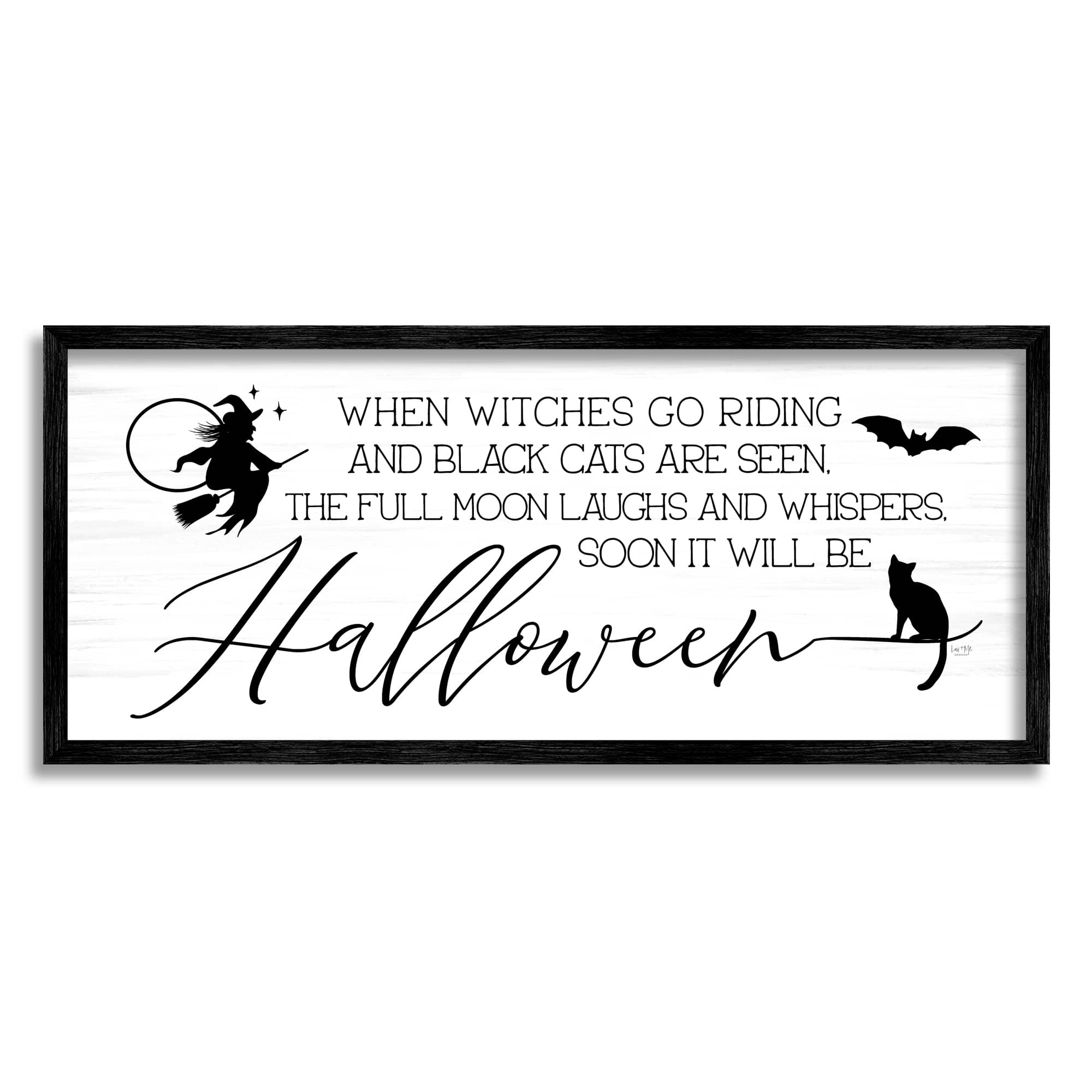 Stupell Industries Halloween Season Phrase Framed Giclee Art