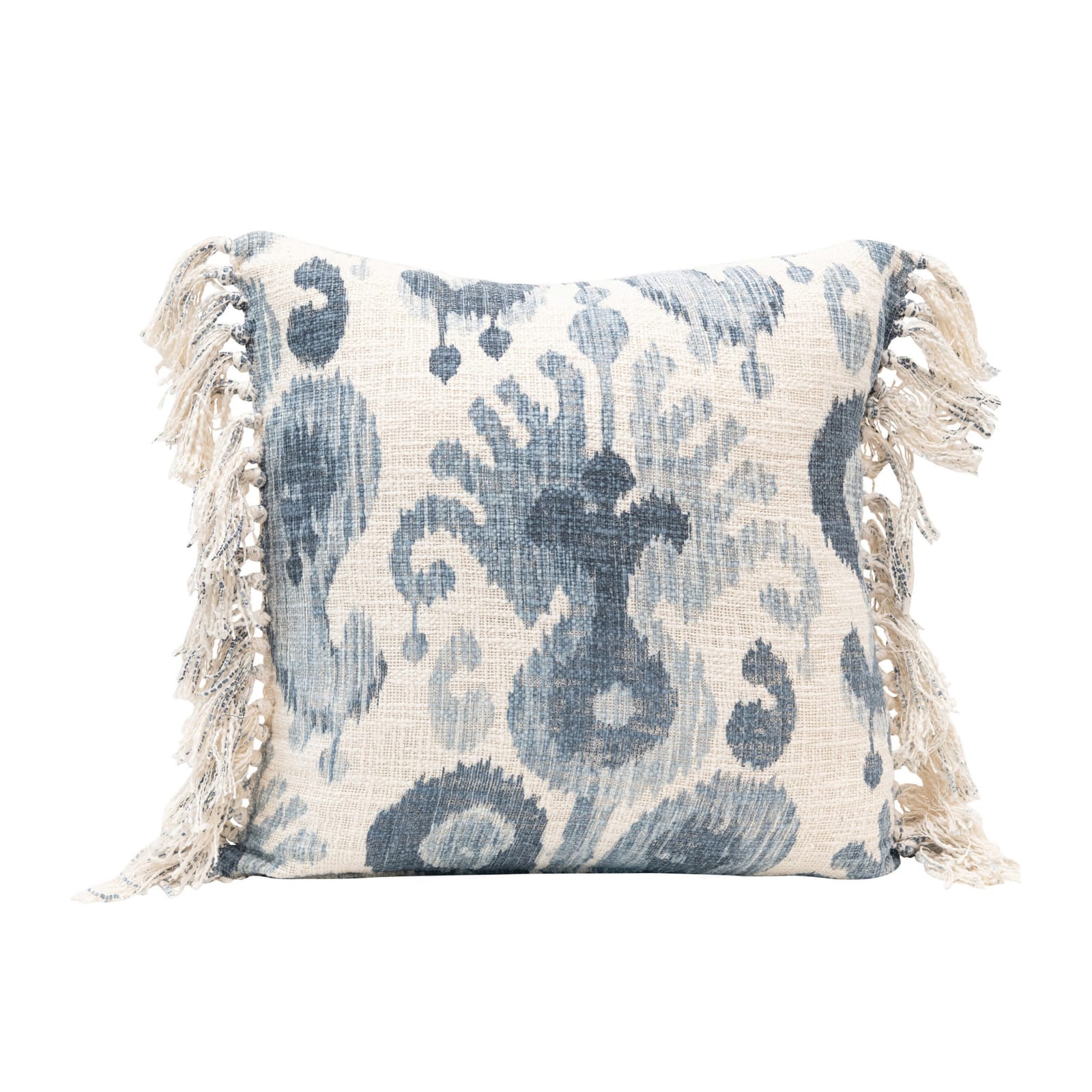 Stonewashed Blue & Cream Ikat Pattern Pillow | Michaels