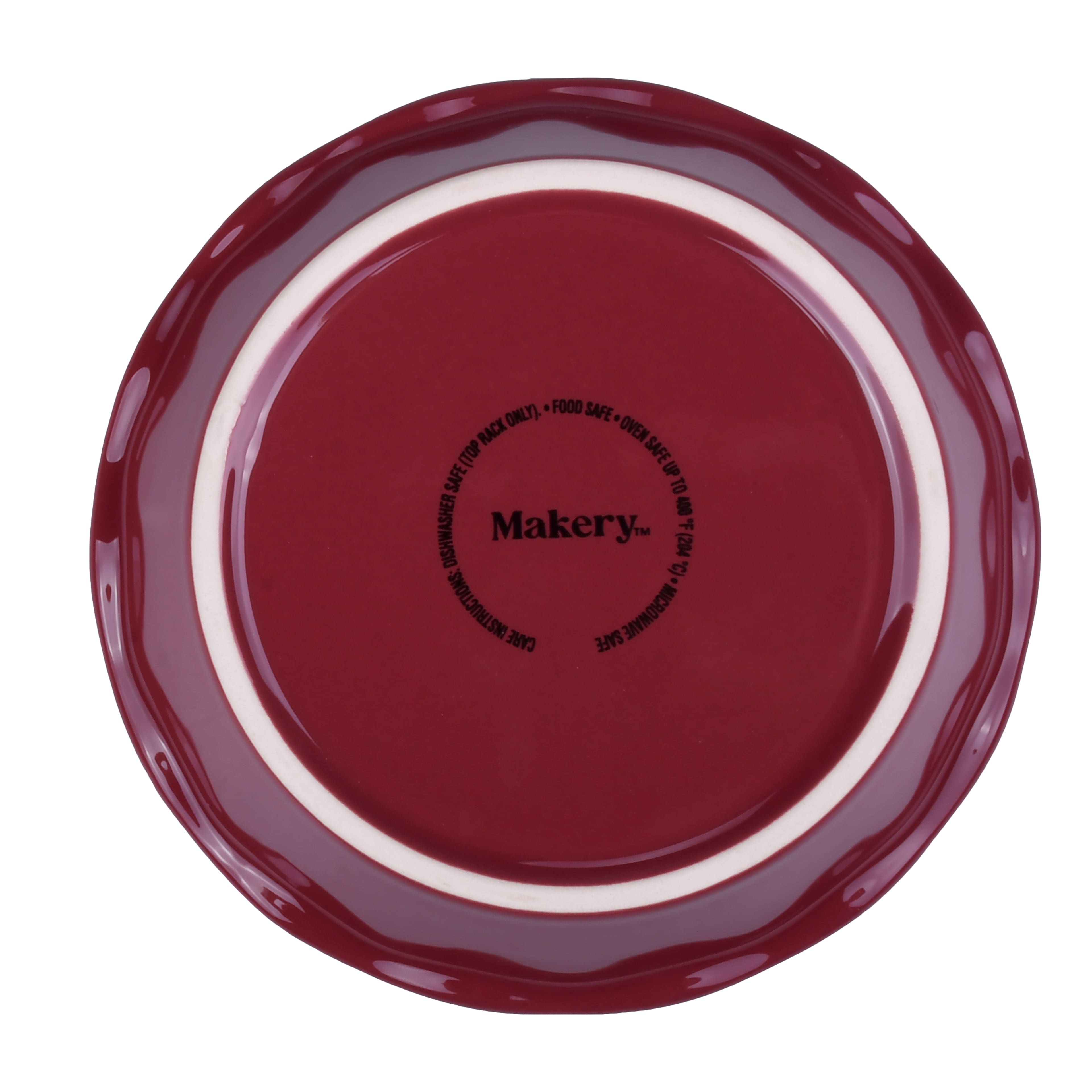 6&#x22; Mini Burgundy Ceramic Pie Plate by Makery&#x2122;
