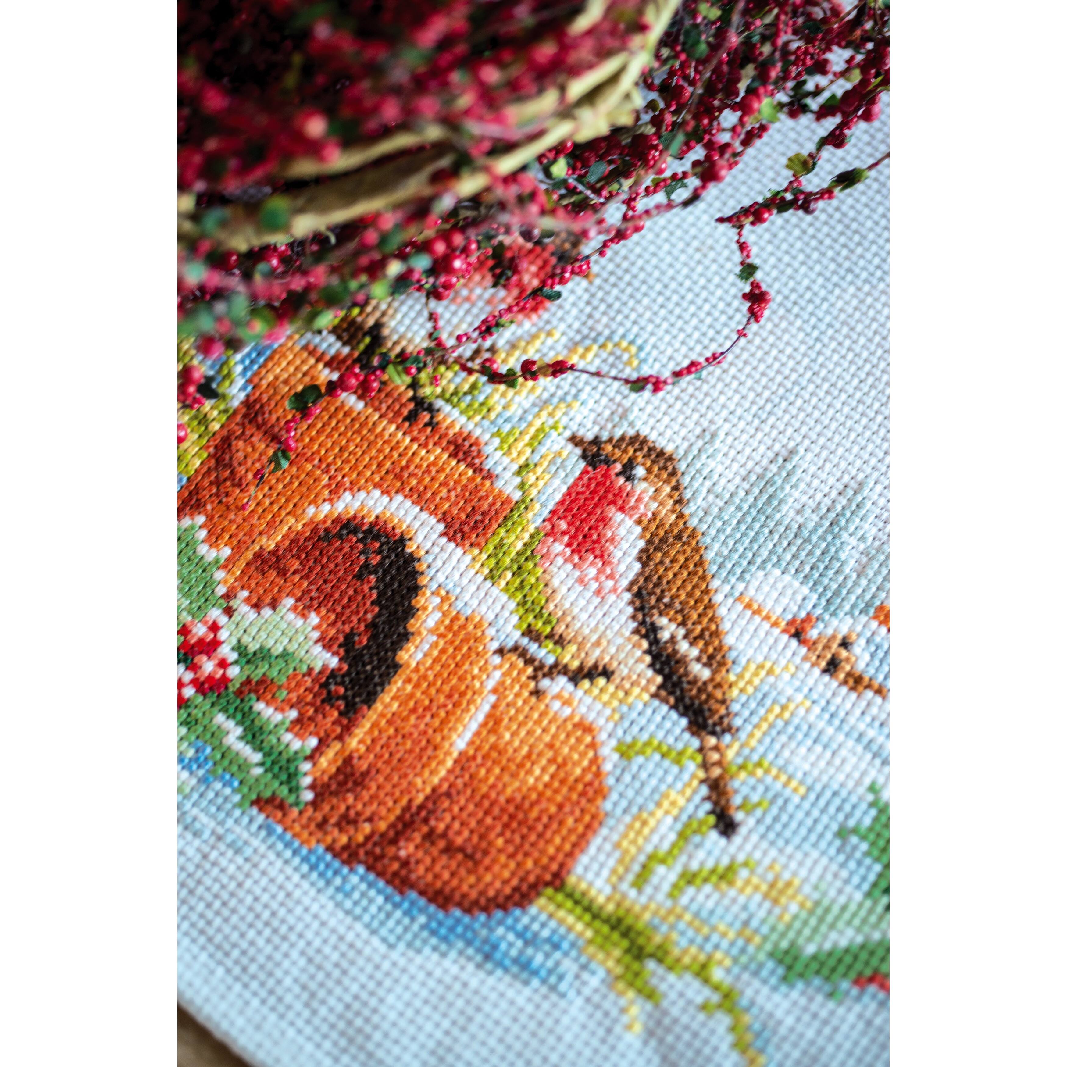 Vervaco Robin in Winter Counted Cross Stitch Table Runner Kit