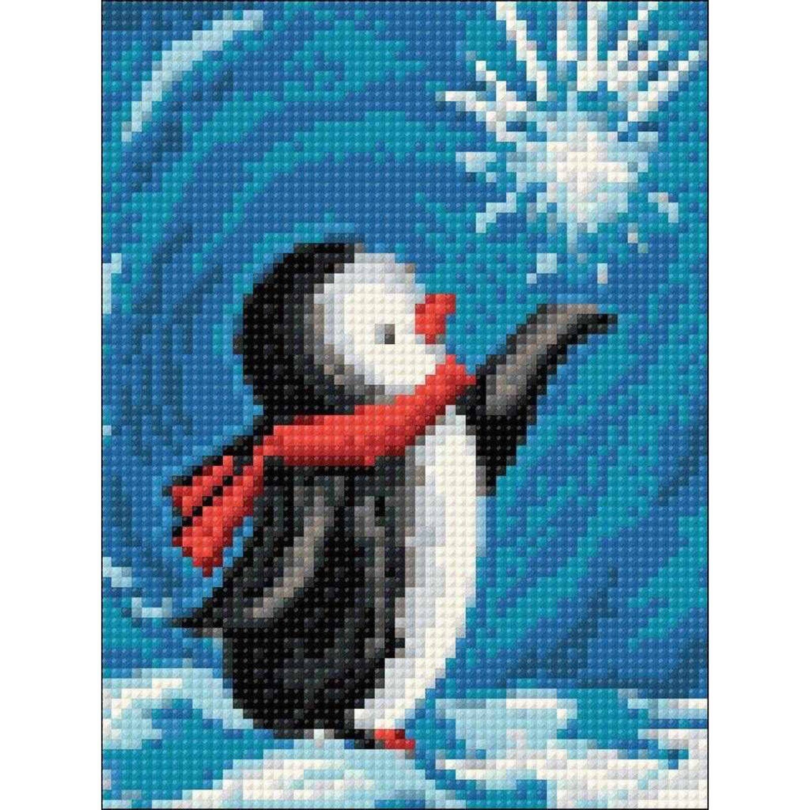 Diamond painting magnet kit by Collection D'Art Penguin with candy