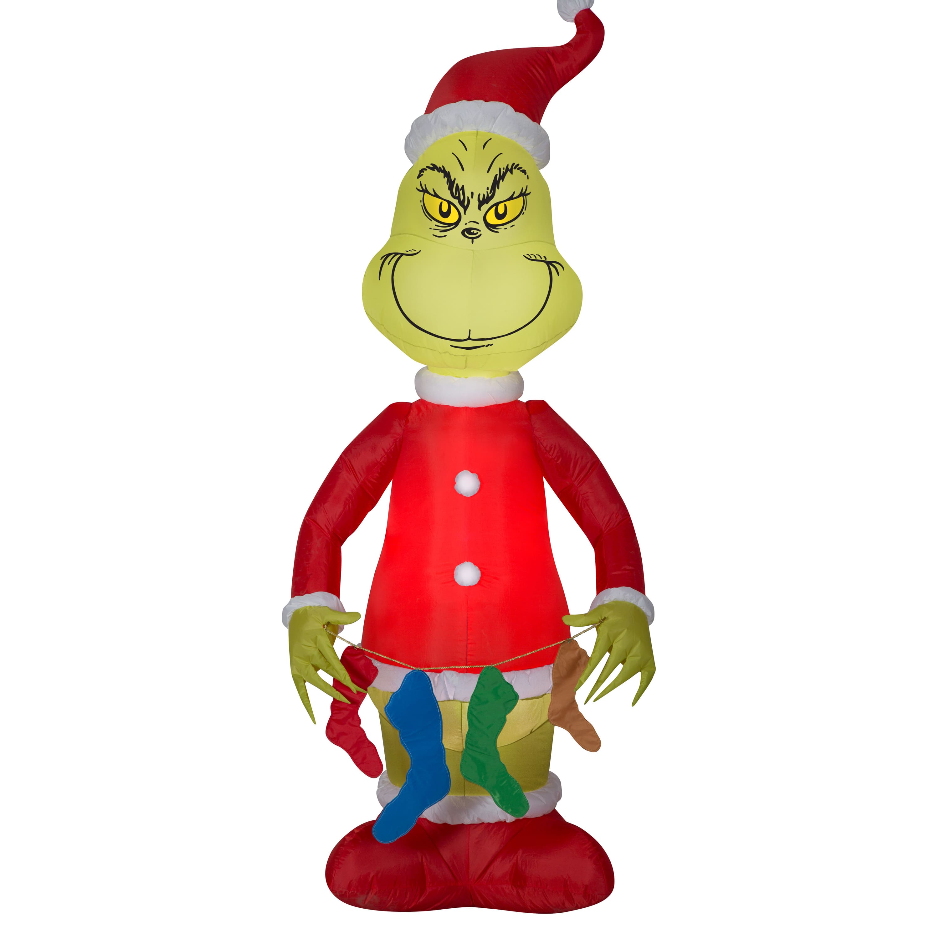 6.5ft. Airblown® Inflatable Grinch Holding String of Stockings