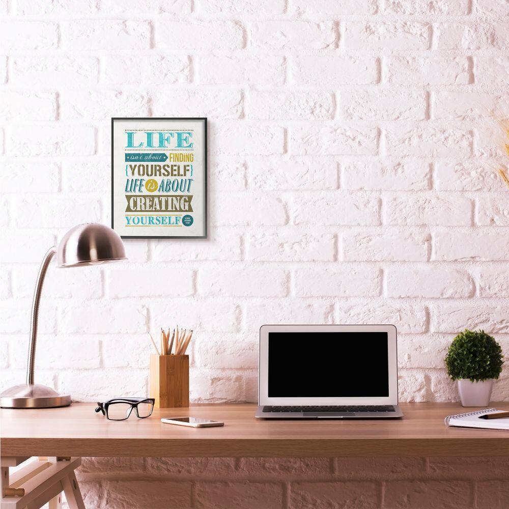 Stupell Industries Creating Yourself Inspirational Wall Art in Black Frame