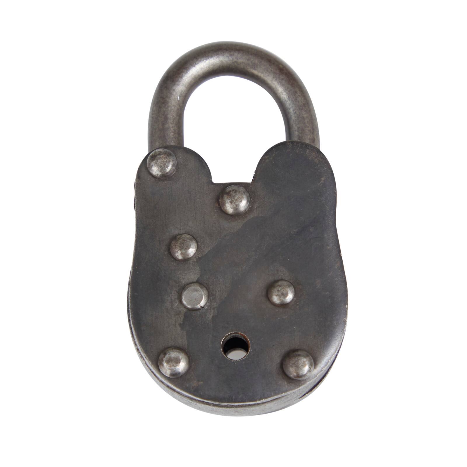 Grey Metal Industrial Lock and Key, 1