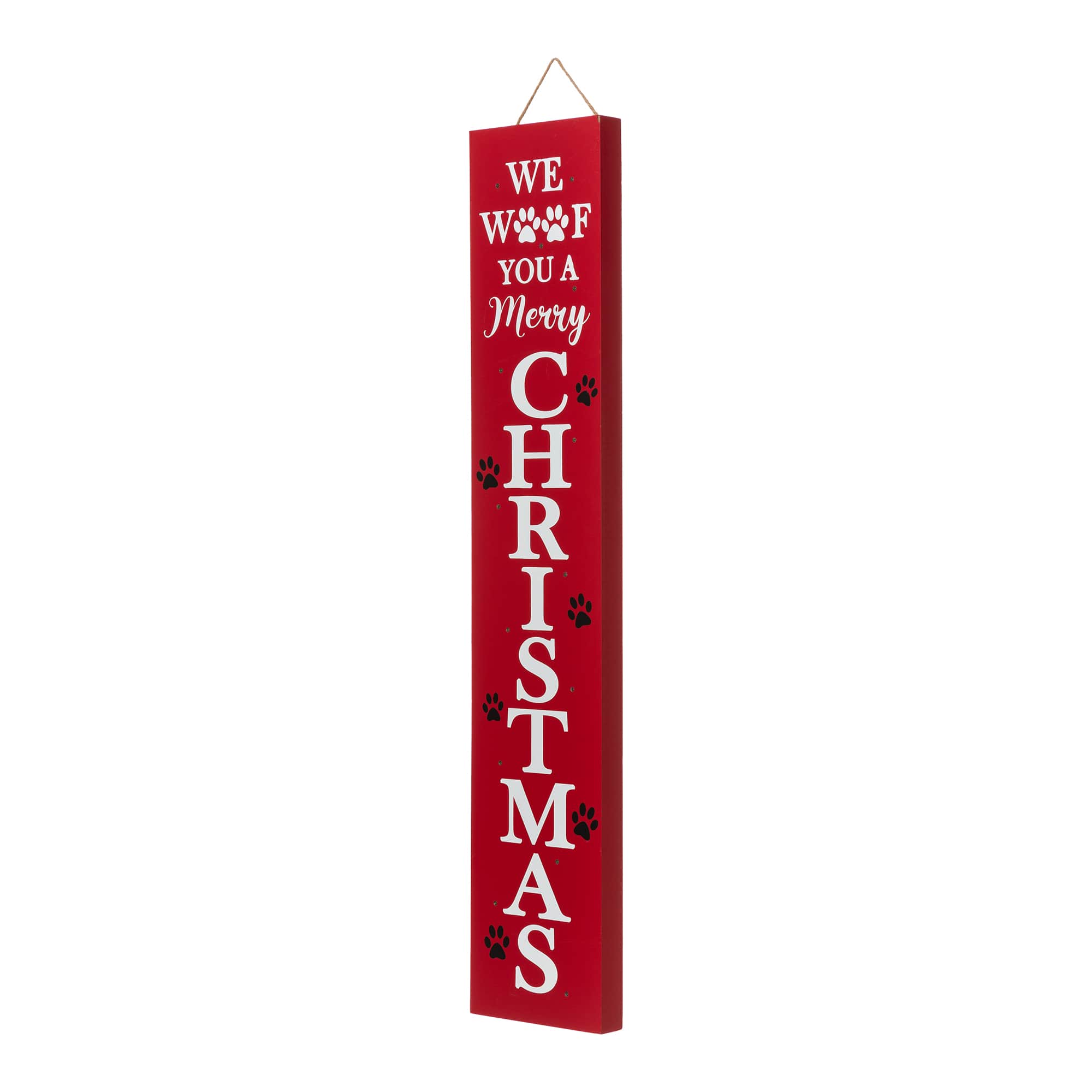 Glitzhome&#xAE; 3.5ft. Lighted Dog Christmas Porch Sign with Timer