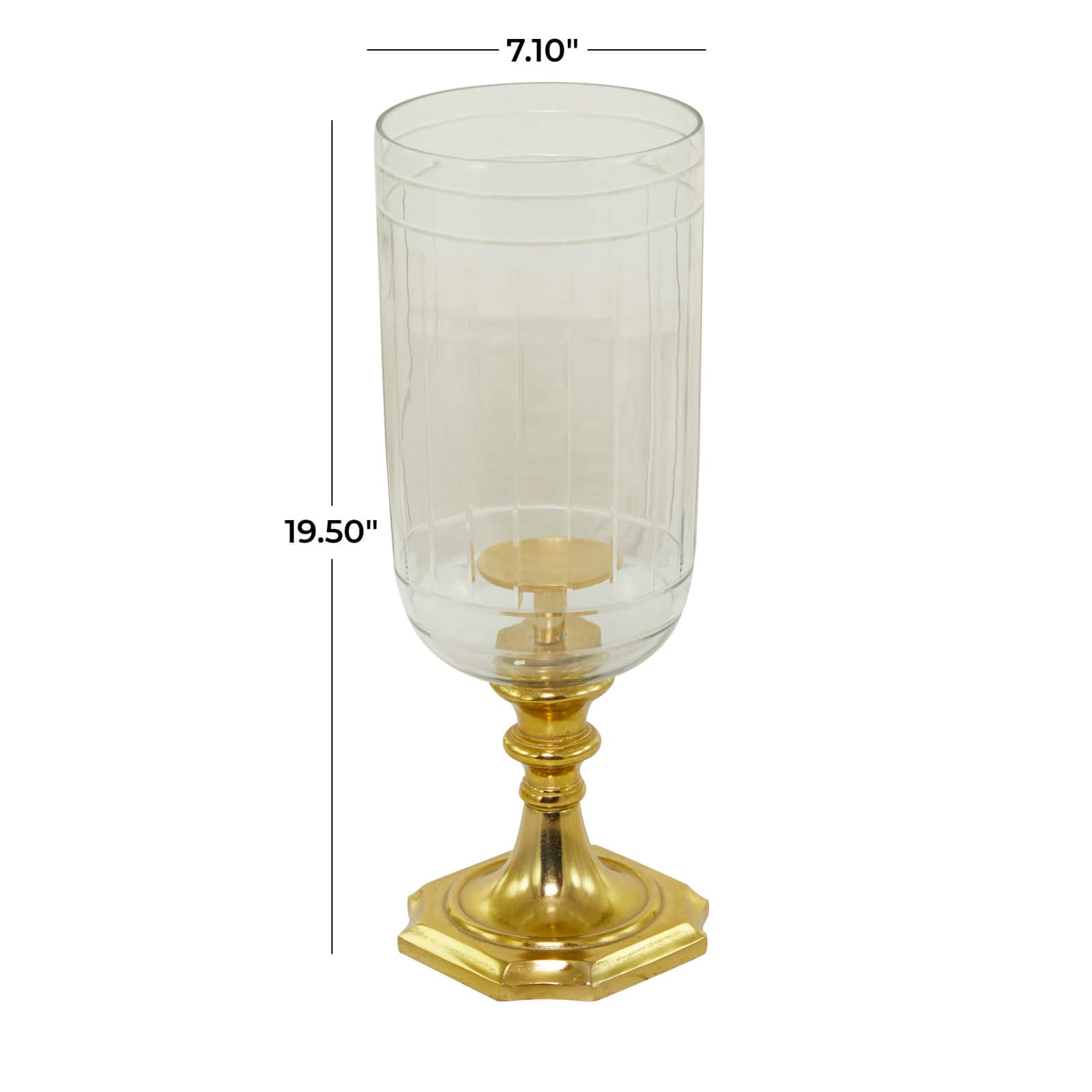 20" Gold Glam Hurricane Lamp