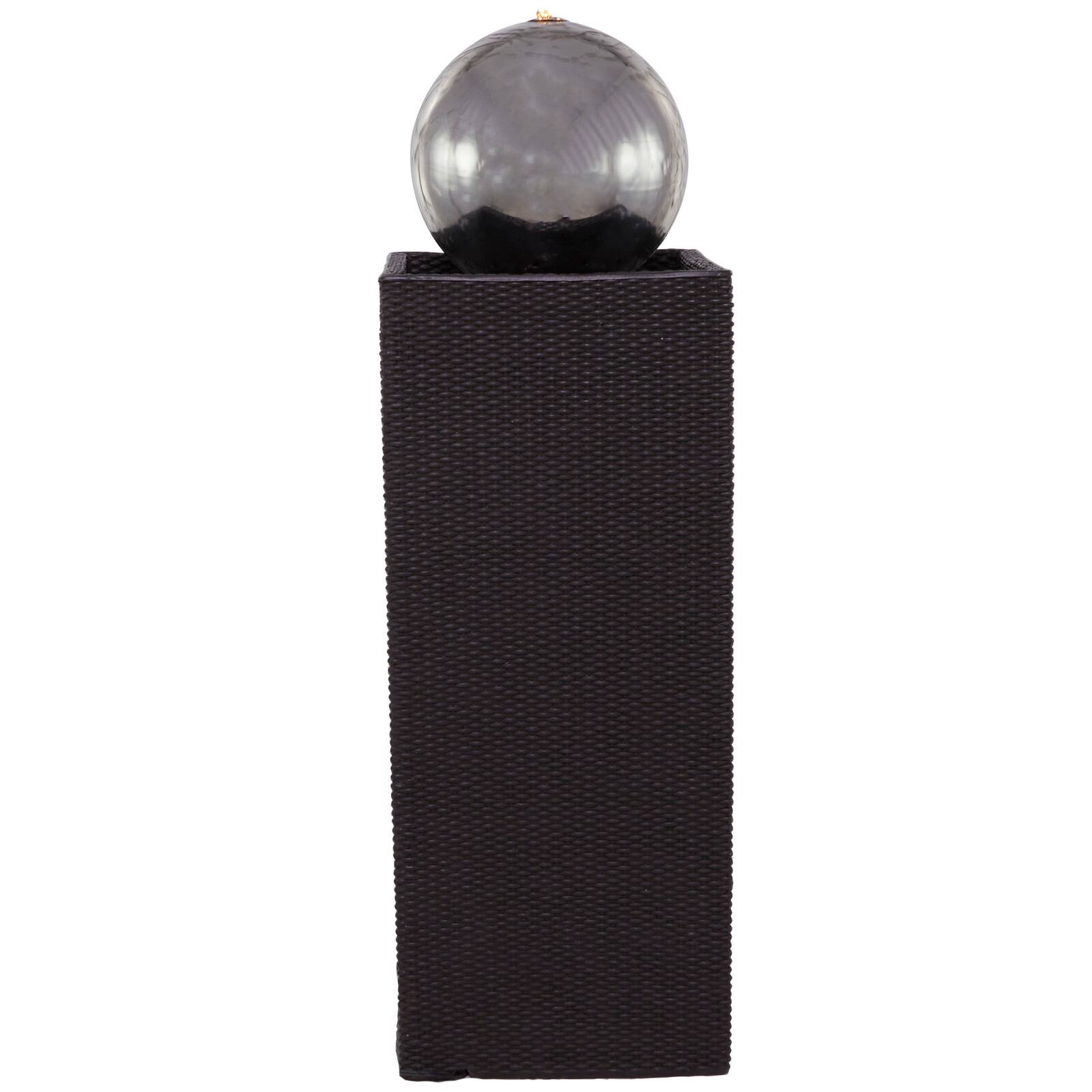 44" Black Fiberglass Fountain with LED Light