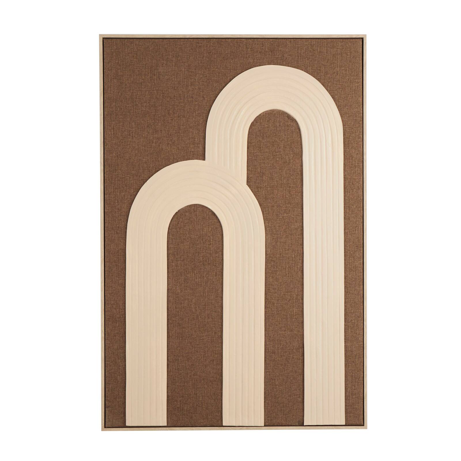 Brown Polyester Tan Ribbed Arches Abstract with Overlapping Home Wall Décor