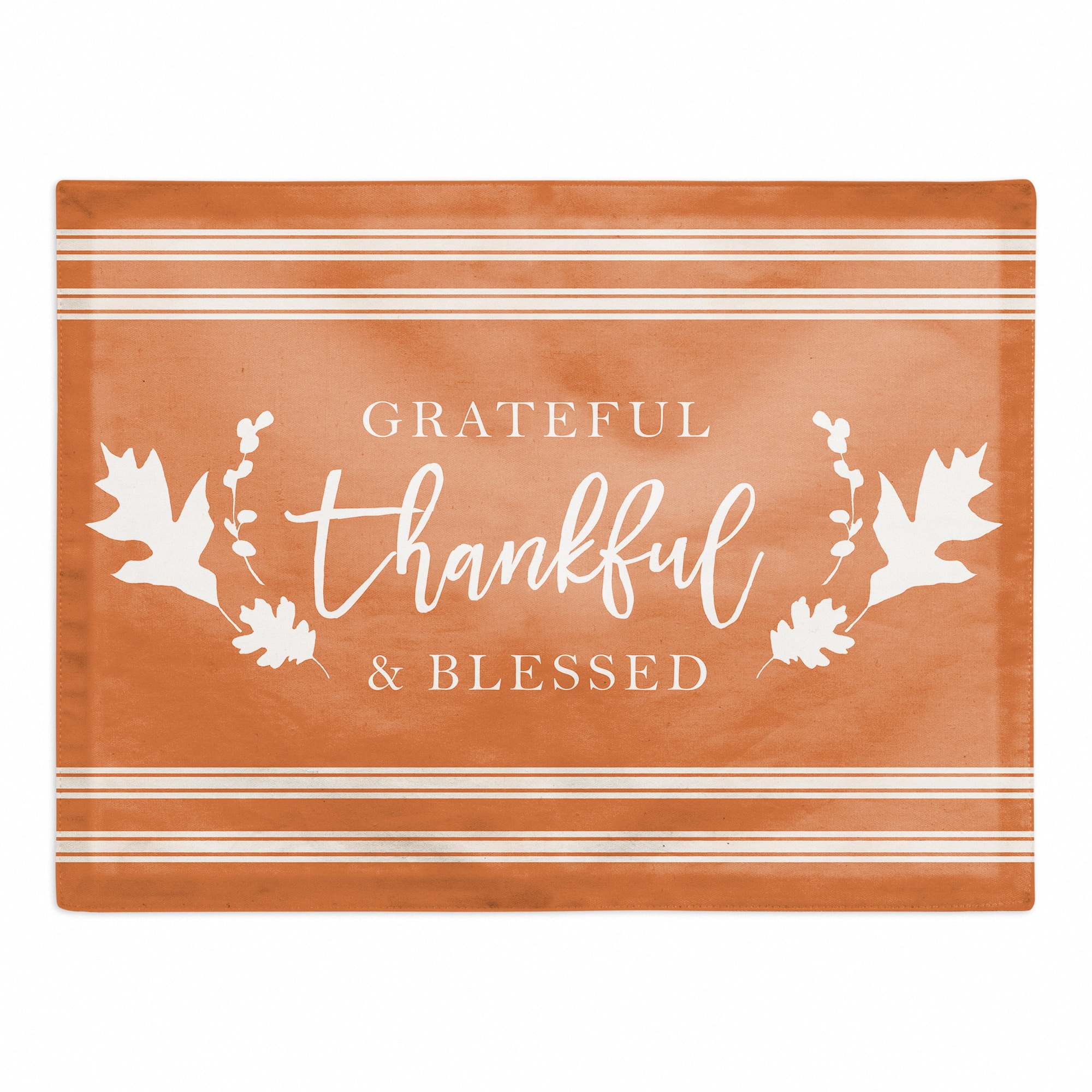 Grateful Thankful Blessed Stripes Cotton Twill Placemat
