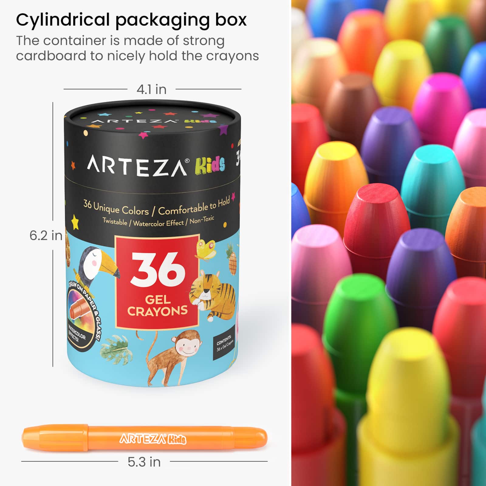 Arteza&#xAE; Kids Gel Crayons, 36 ct