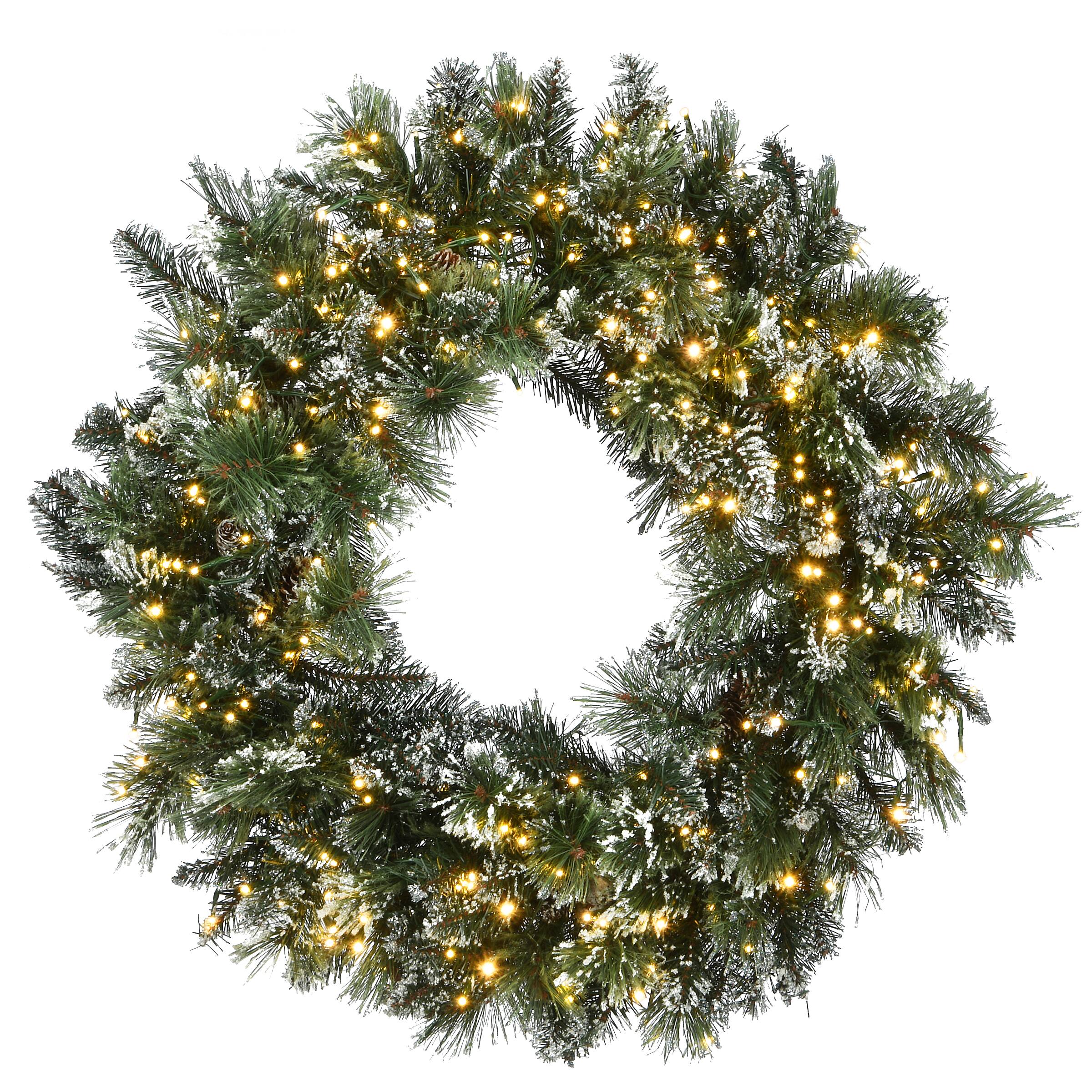 30" LED Cosmic Lights® Glittery Bristle Pine Wreath